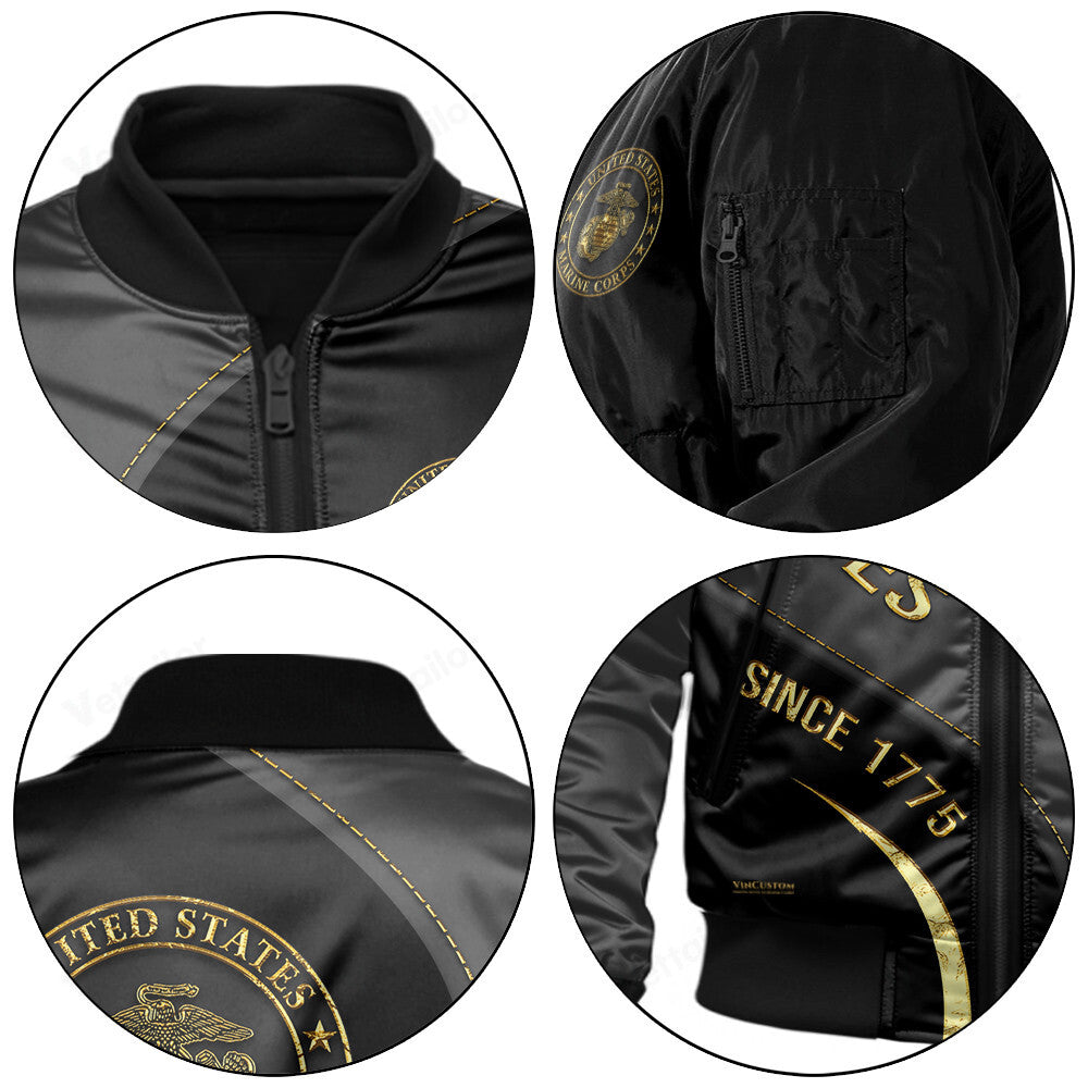 Customized U.S Marines Proudly Served Bomber Jacket #000328