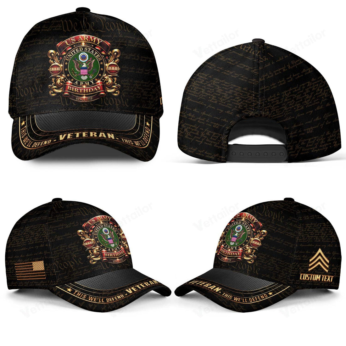 Customized 250th Army Birthday Hat All Over Printed #000452