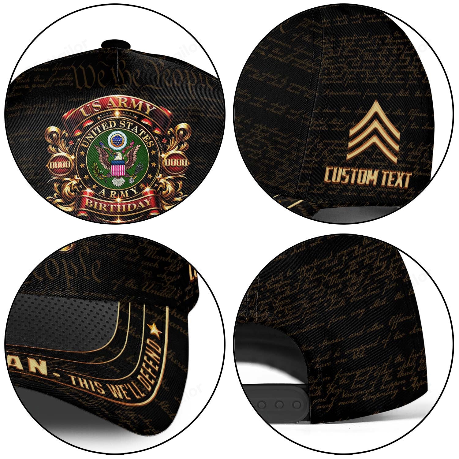 Customized 250th Army Birthday Hat All Over Printed #000452