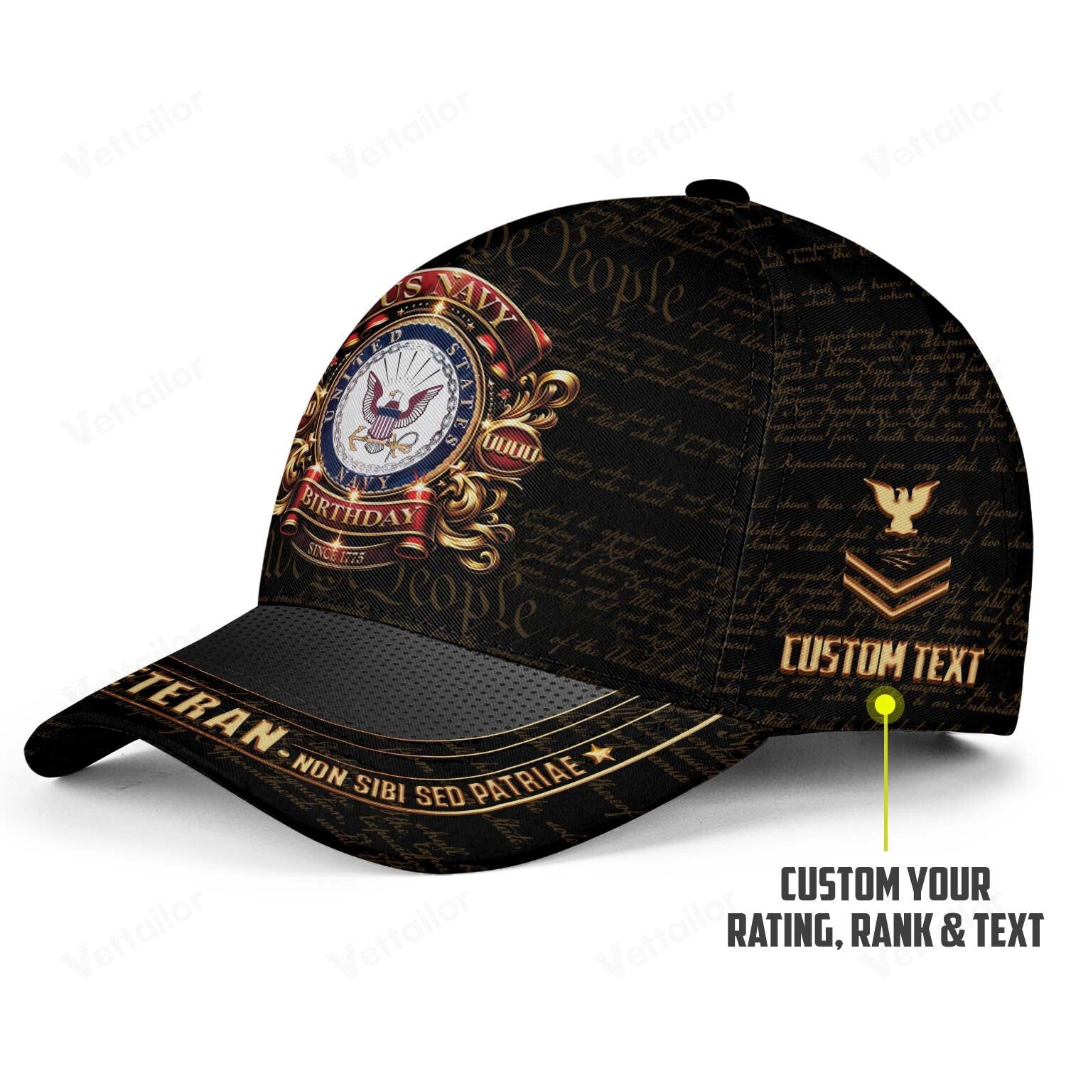 Customized 250th Navy Birthday Hat All Over Printed #000457