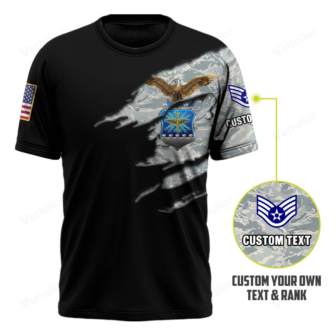 Customized U.S. Air Force Camouflage T-Shirt #000529