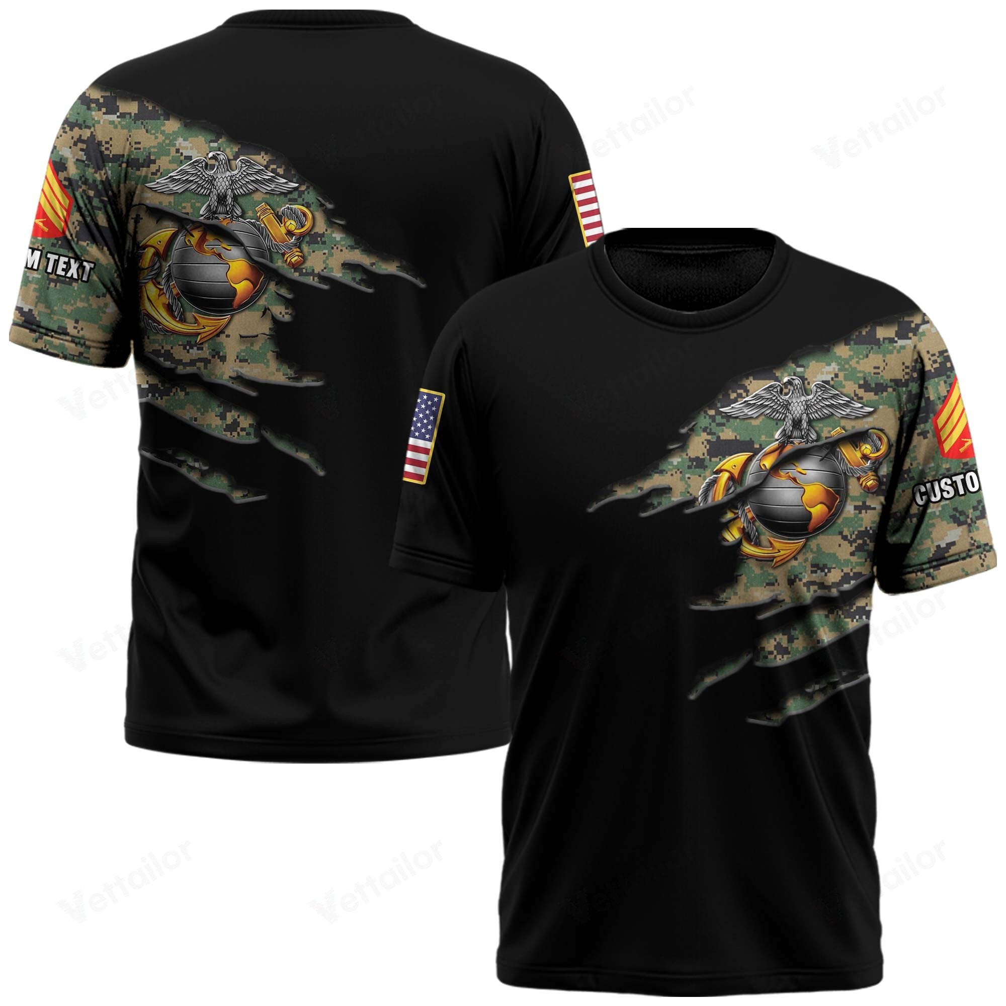 Customized U.S. Marines Camouflage T-Shirt #000531
