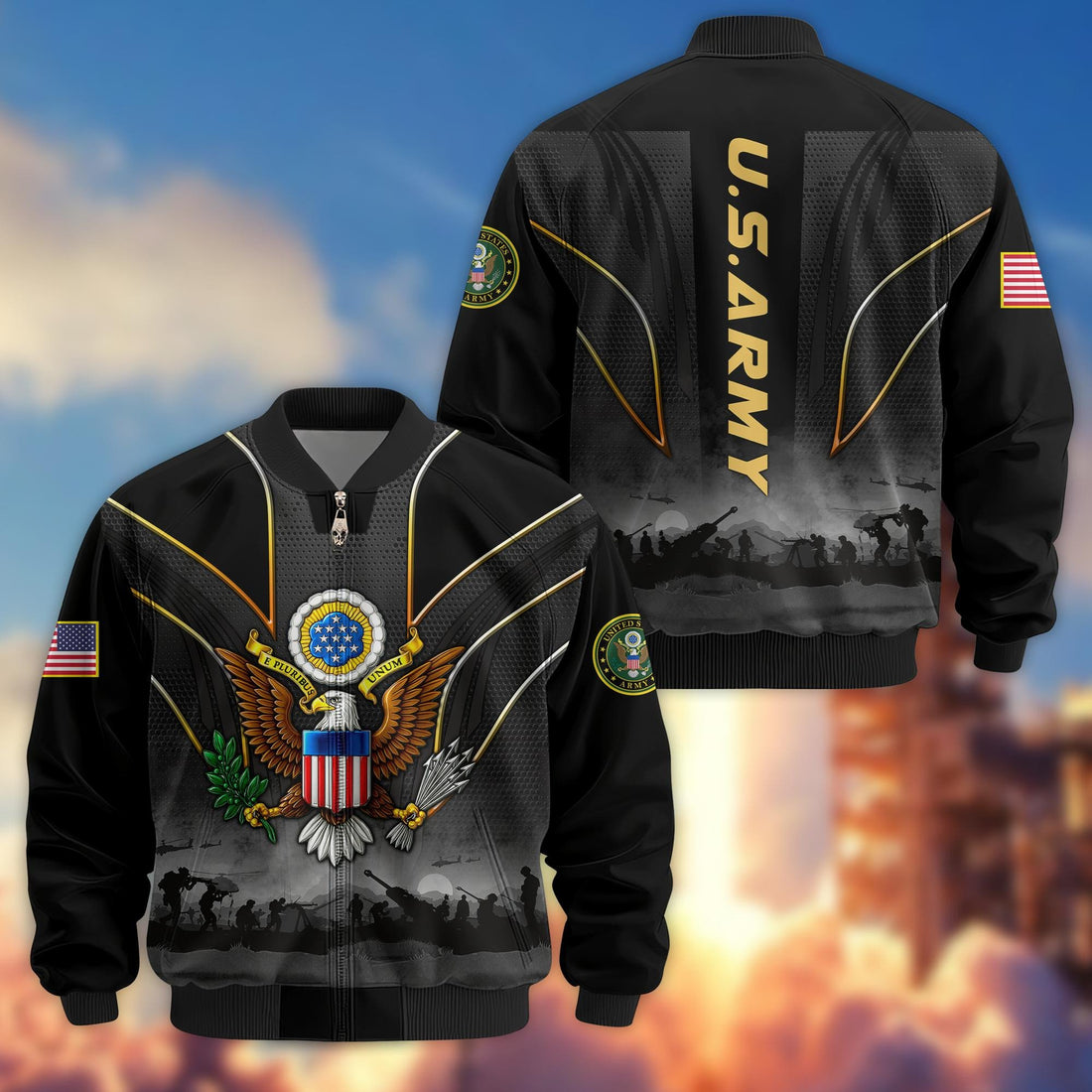 Premium US Veterans Bomber Jacket BPHN110811, Gifts For US Veterans, Gifts On Father's Day, Veterans Day.