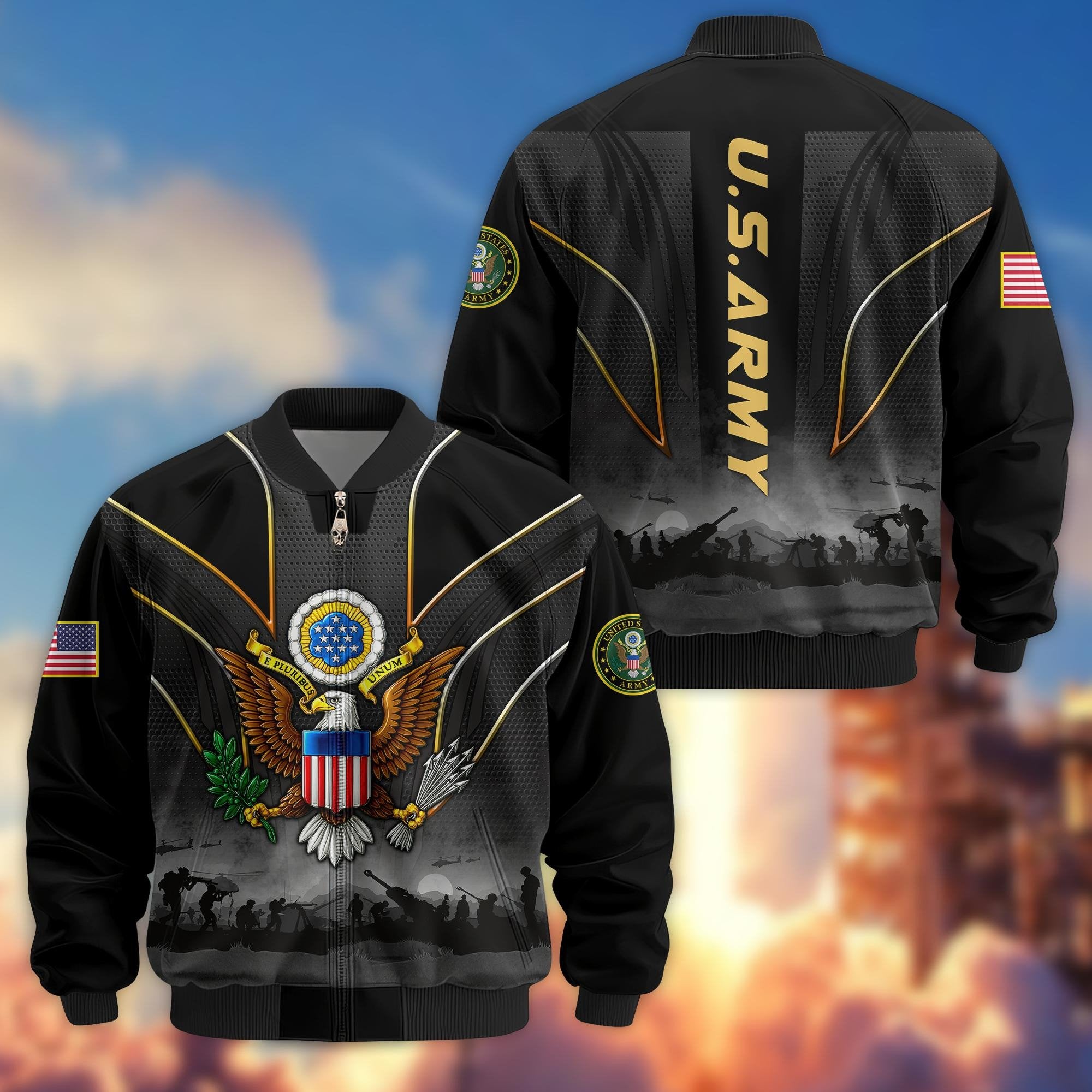 Premium US Veterans Bomber Jacket BPHN110811, Gifts For US Veterans, Gifts On Father's Day, Veterans Day.