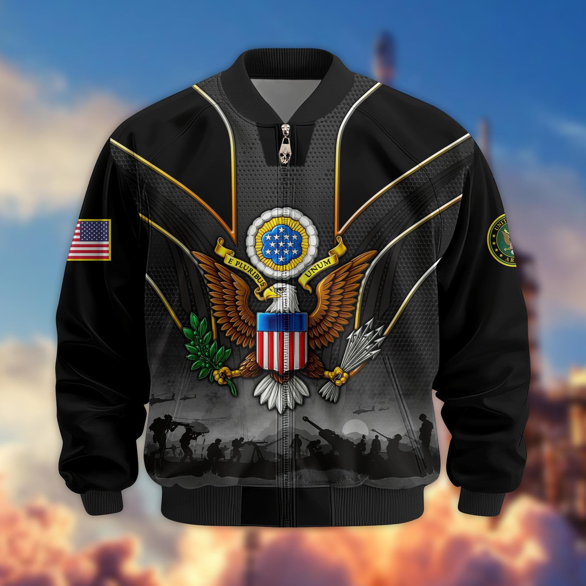 Premium US Veterans Bomber Jacket BPHN110811, Gifts For US Veterans, Gifts On Father's Day, Veterans Day.
