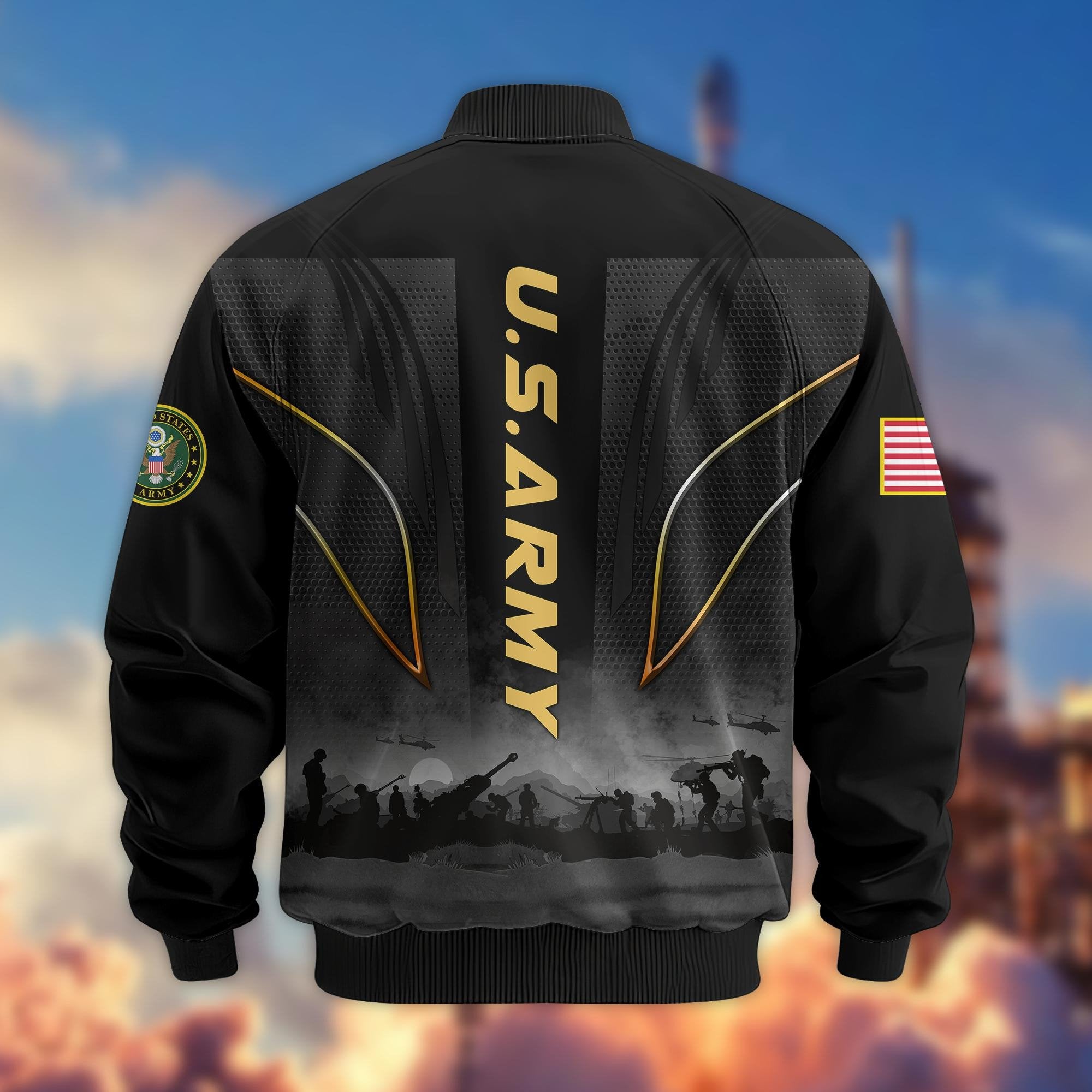 Premium US Veterans Bomber Jacket BPHN110811, Gifts For US Veterans, Gifts On Father's Day, Veterans Day.