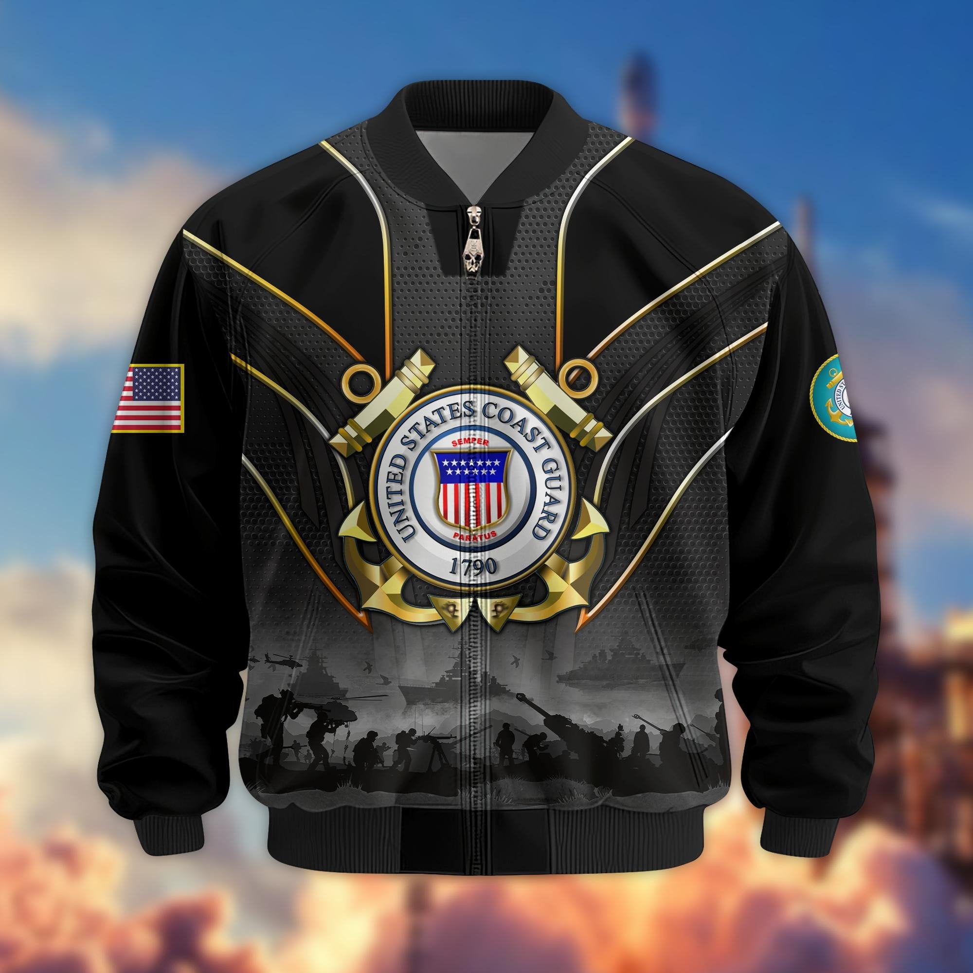 Premium US Veterans Bomber Jacket BPHN110811, Gifts For US Veterans, Gifts On Father's Day, Veterans Day.
