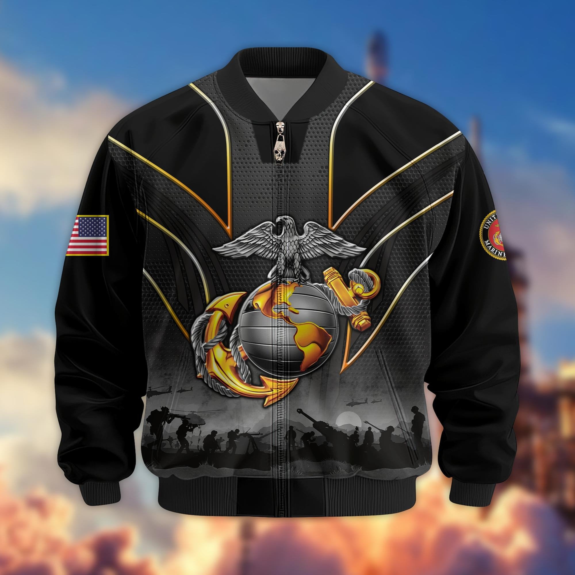 Premium US Veterans Bomber Jacket BPHN110811, Gifts For US Veterans, Gifts On Father's Day, Veterans Day.