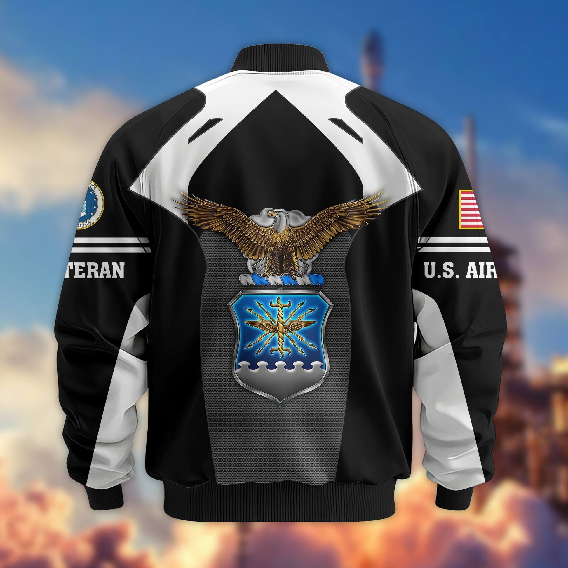 Premium US Veterans Bomber Jacket BPHN200811, Gifts For US Veterans, Gifts On Father's Day, Veterans Day.