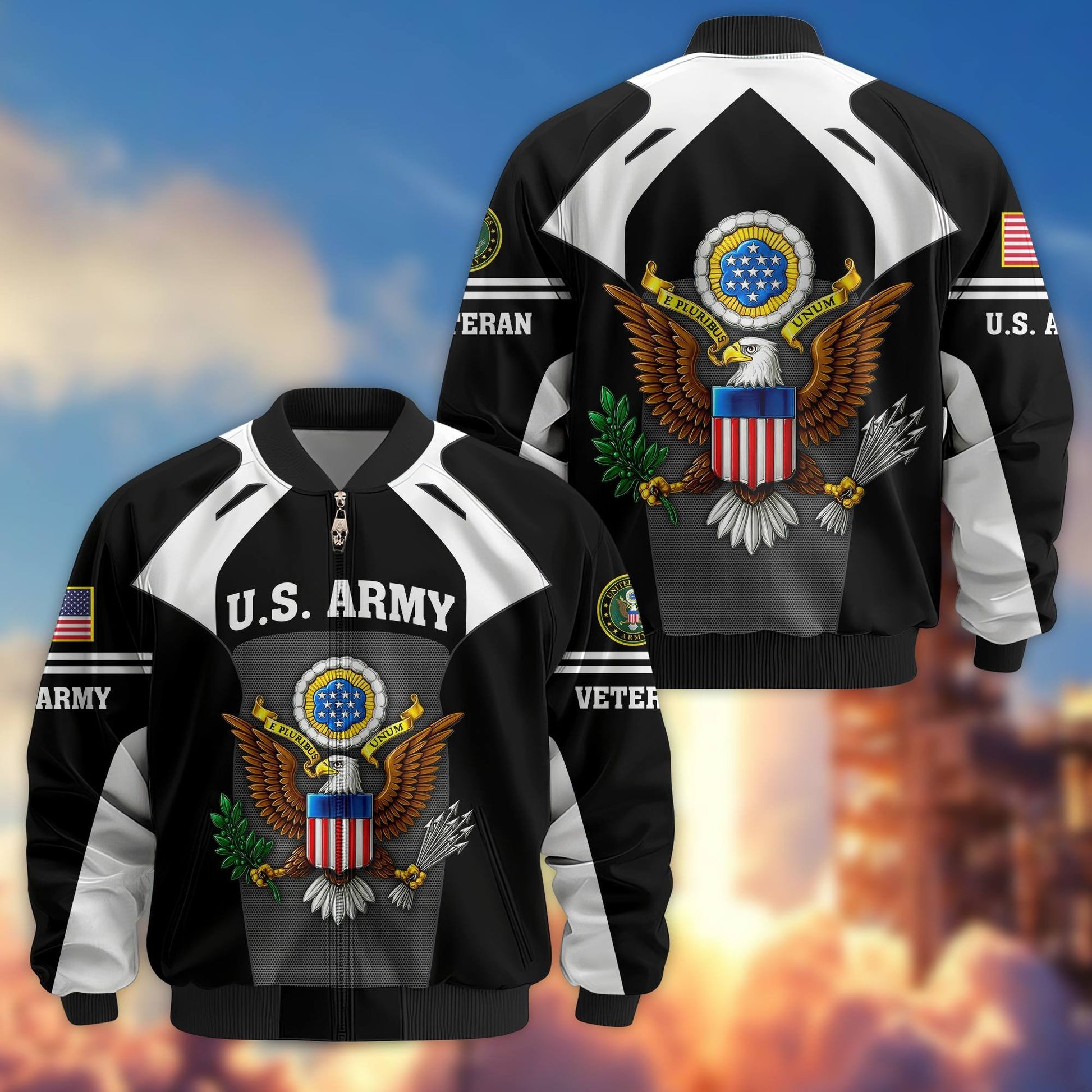 Premium US Veterans Bomber Jacket BPHN200811, Gifts For US Veterans, Gifts On Father's Day, Veterans Day.