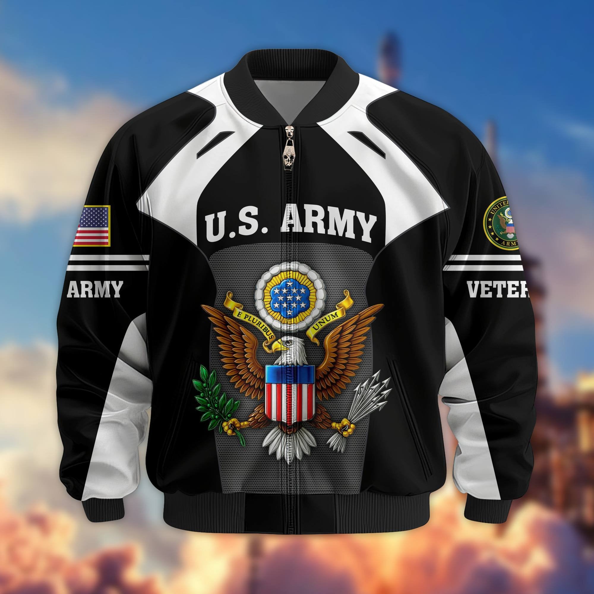 Premium US Veterans Bomber Jacket BPHN200811, Gifts For US Veterans, Gifts On Father's Day, Veterans Day.