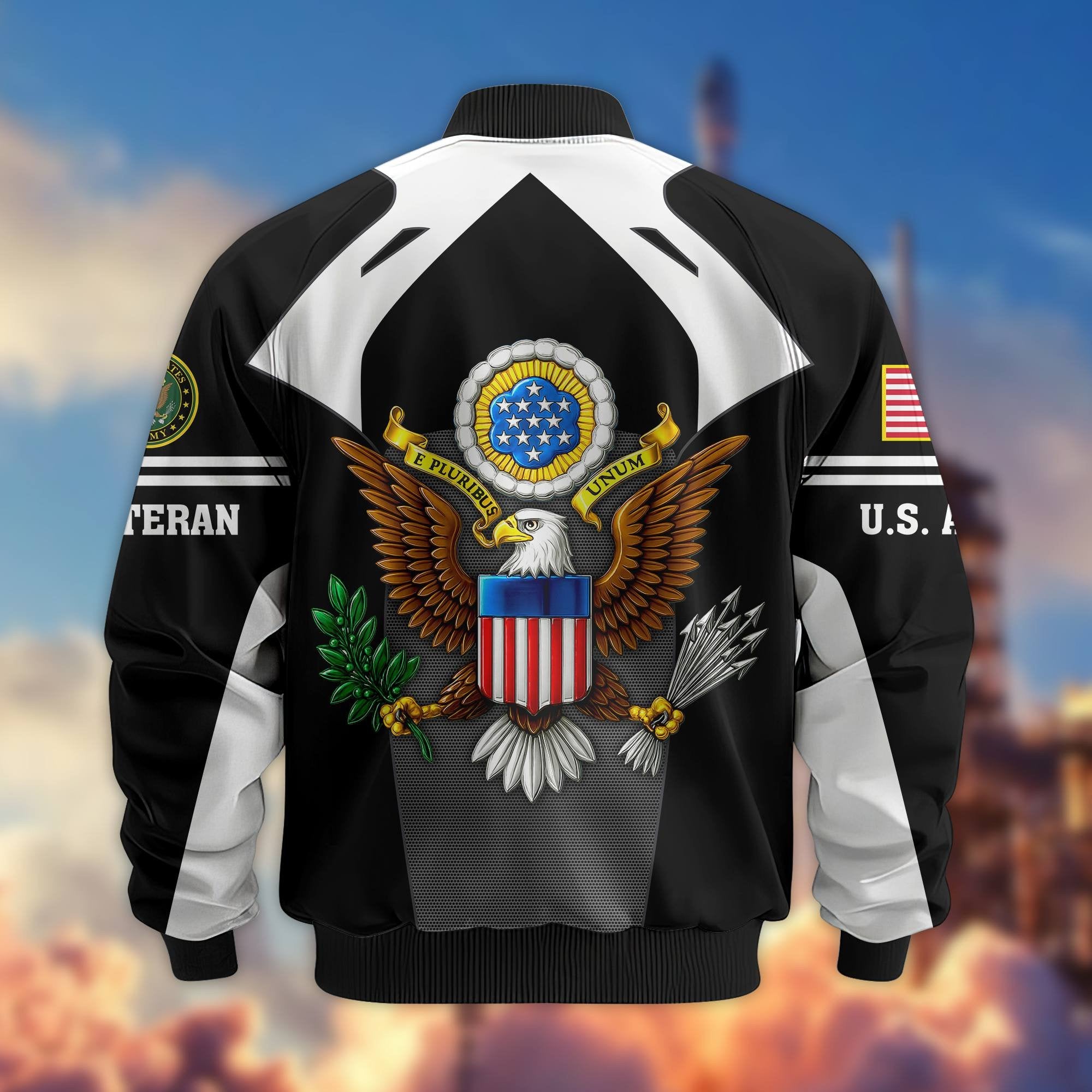 Premium US Veterans Bomber Jacket BPHN200811, Gifts For US Veterans, Gifts On Father's Day, Veterans Day.