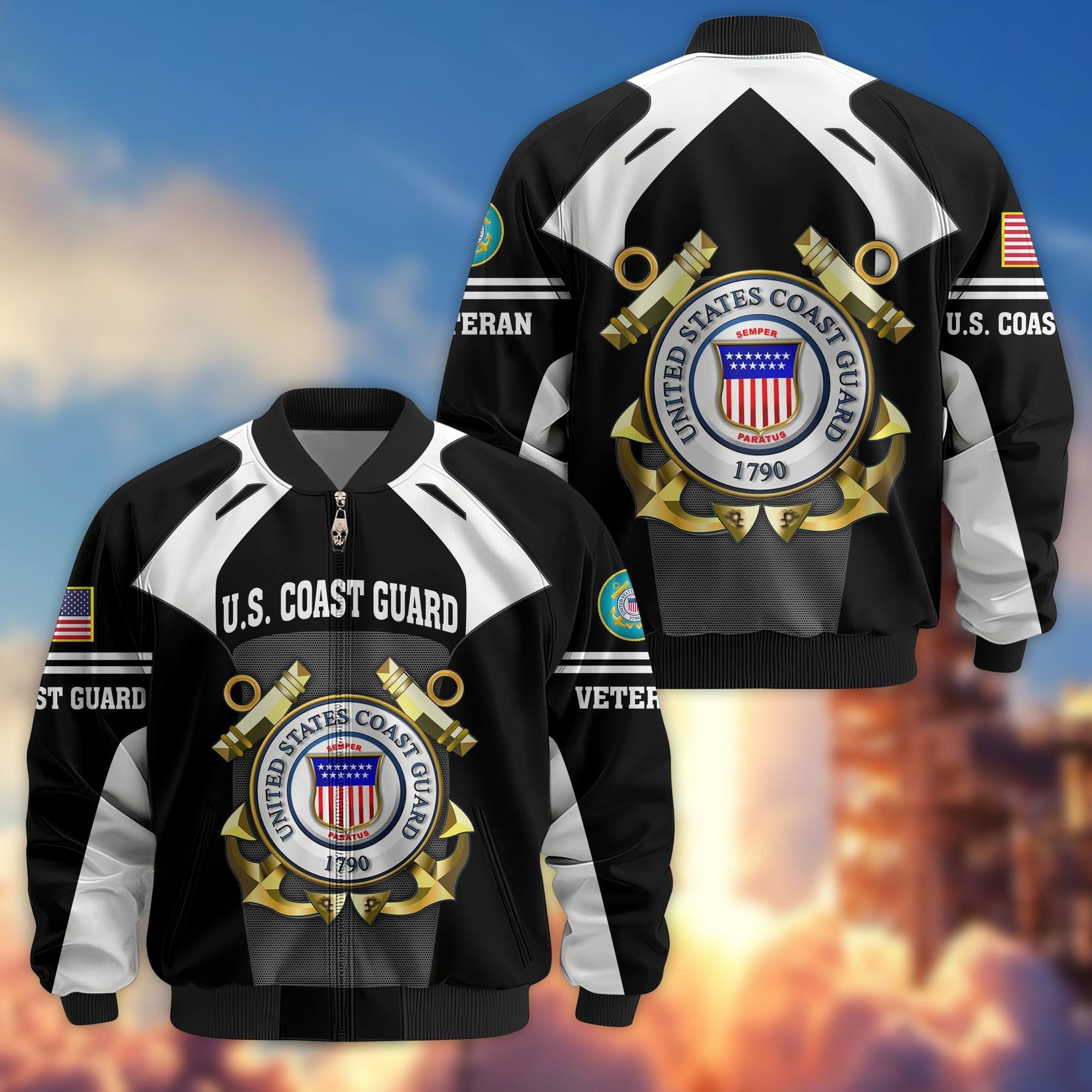 Premium US Veterans Bomber Jacket BPHN200811, Gifts For US Veterans, Gifts On Father's Day, Veterans Day.