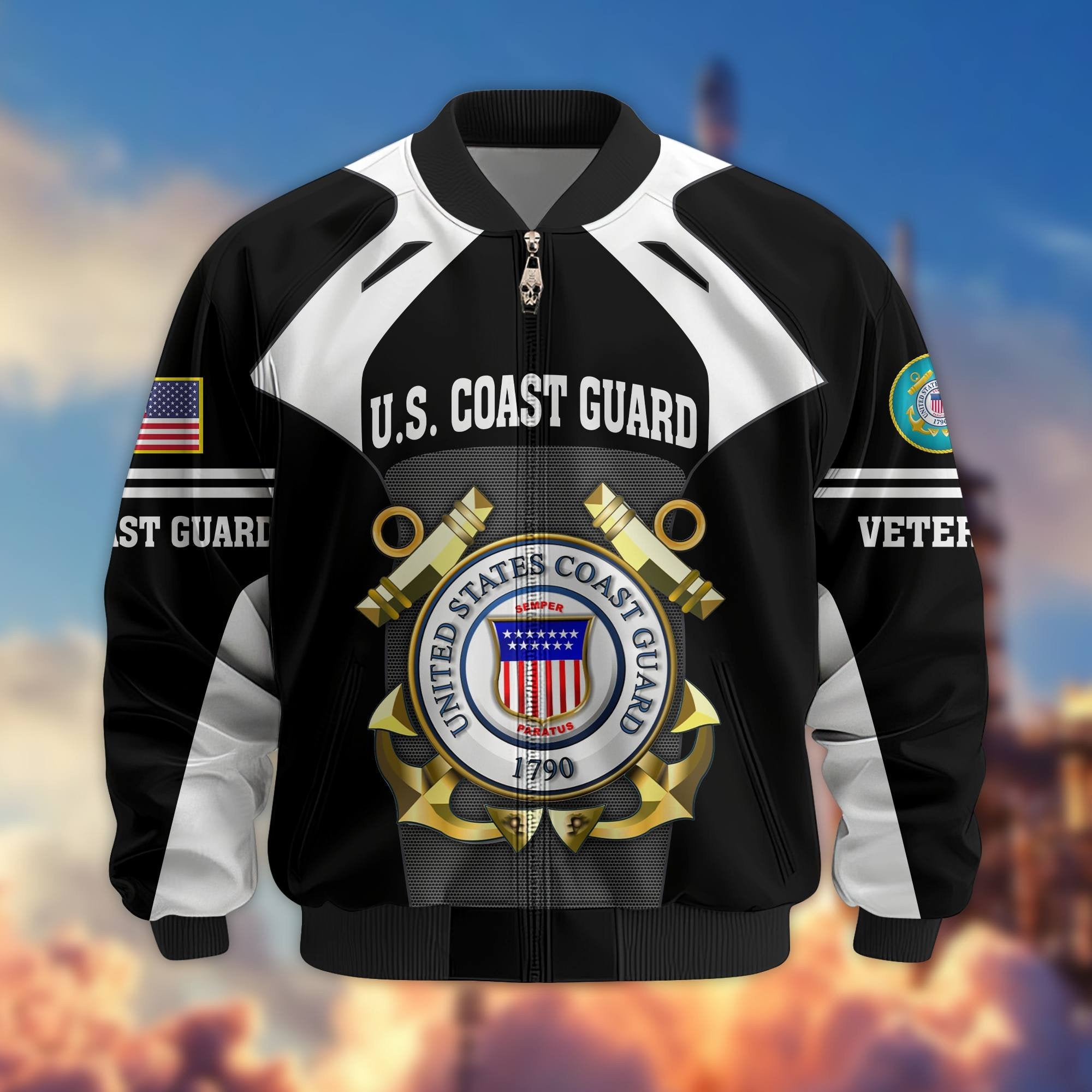 Premium US Veterans Bomber Jacket BPHN200811, Gifts For US Veterans, Gifts On Father's Day, Veterans Day.