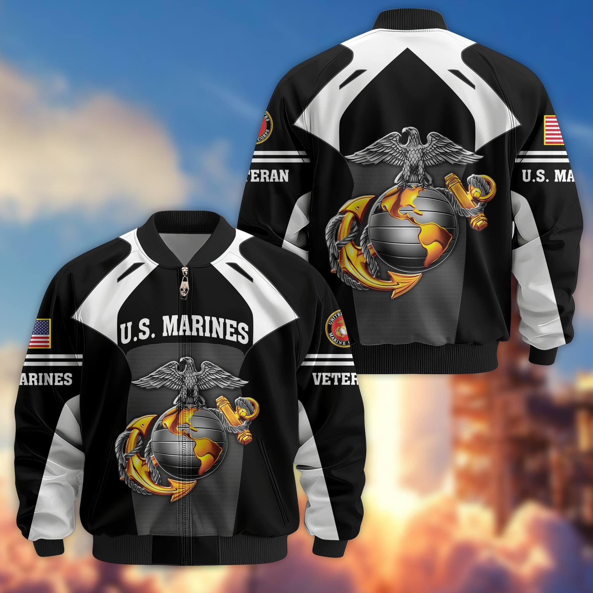 Premium US Veterans Bomber Jacket BPHN200811, Gifts For US Veterans, Gifts On Father's Day, Veterans Day.