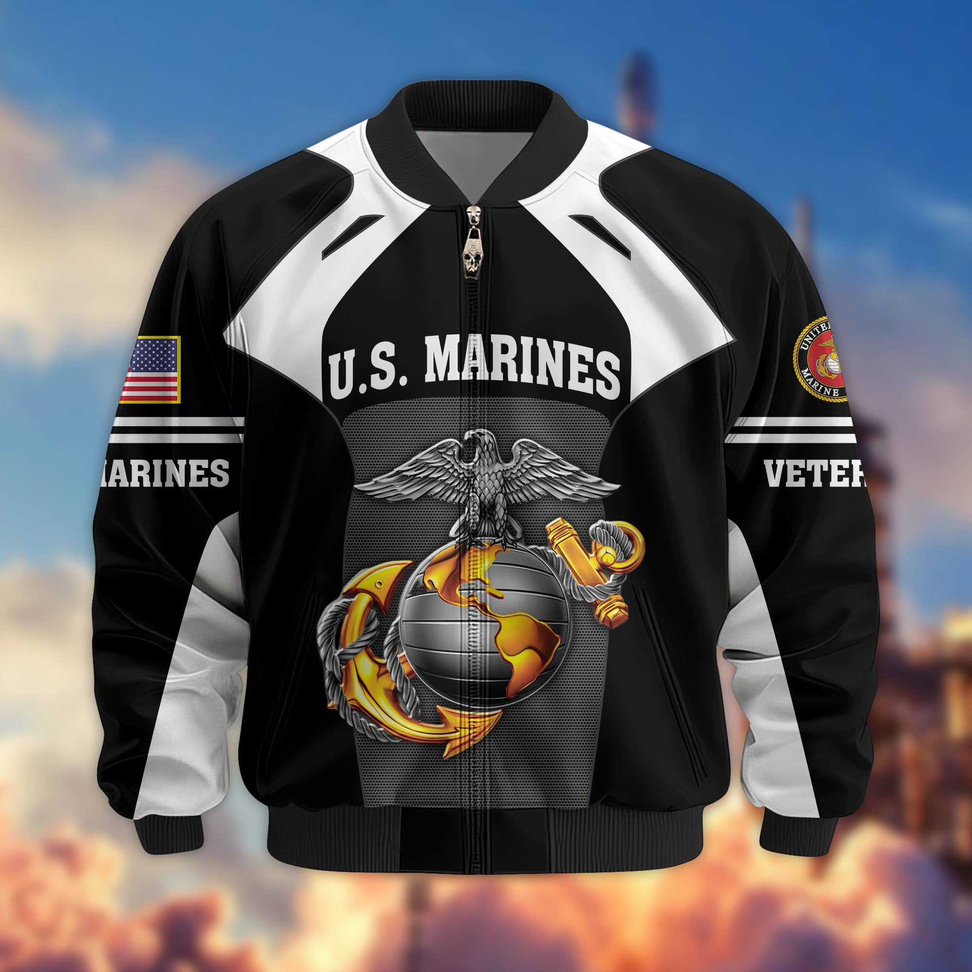 Premium US Veterans Bomber Jacket BPHN200811, Gifts For US Veterans, Gifts On Father's Day, Veterans Day.