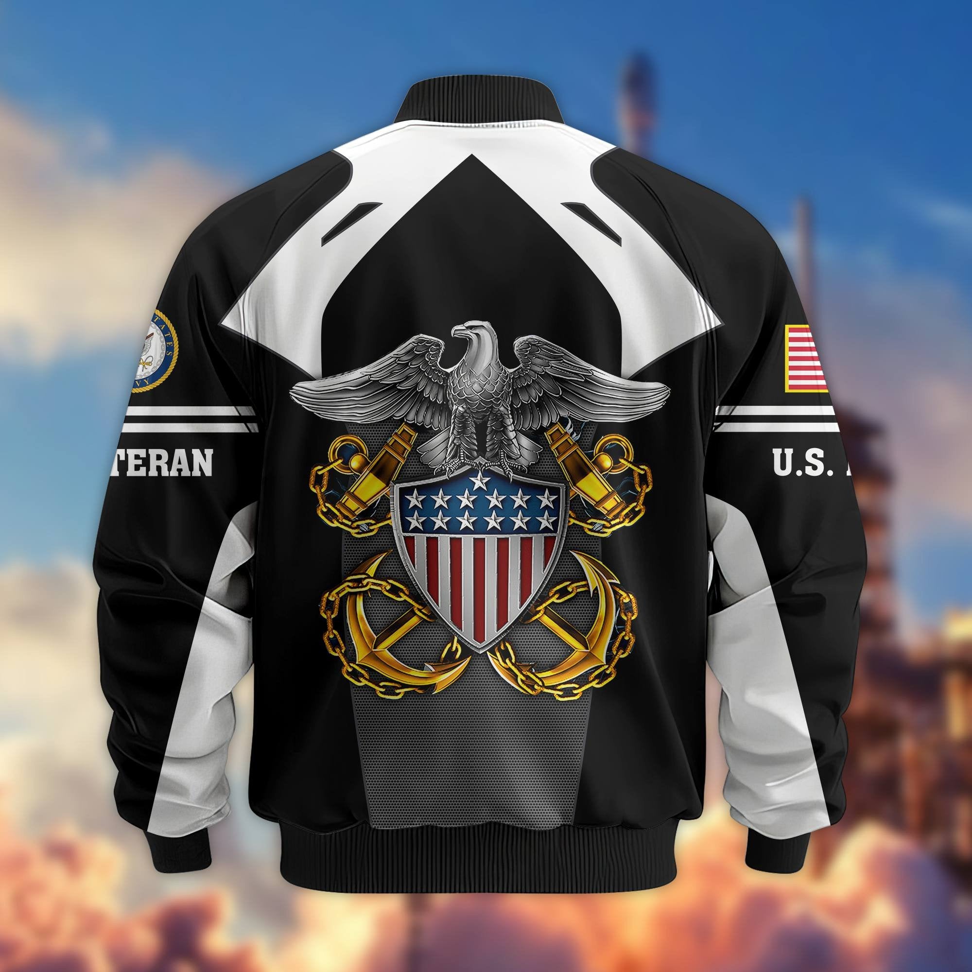 Premium US Veterans Bomber Jacket BPHN200811, Gifts For US Veterans, Gifts On Father's Day, Veterans Day.