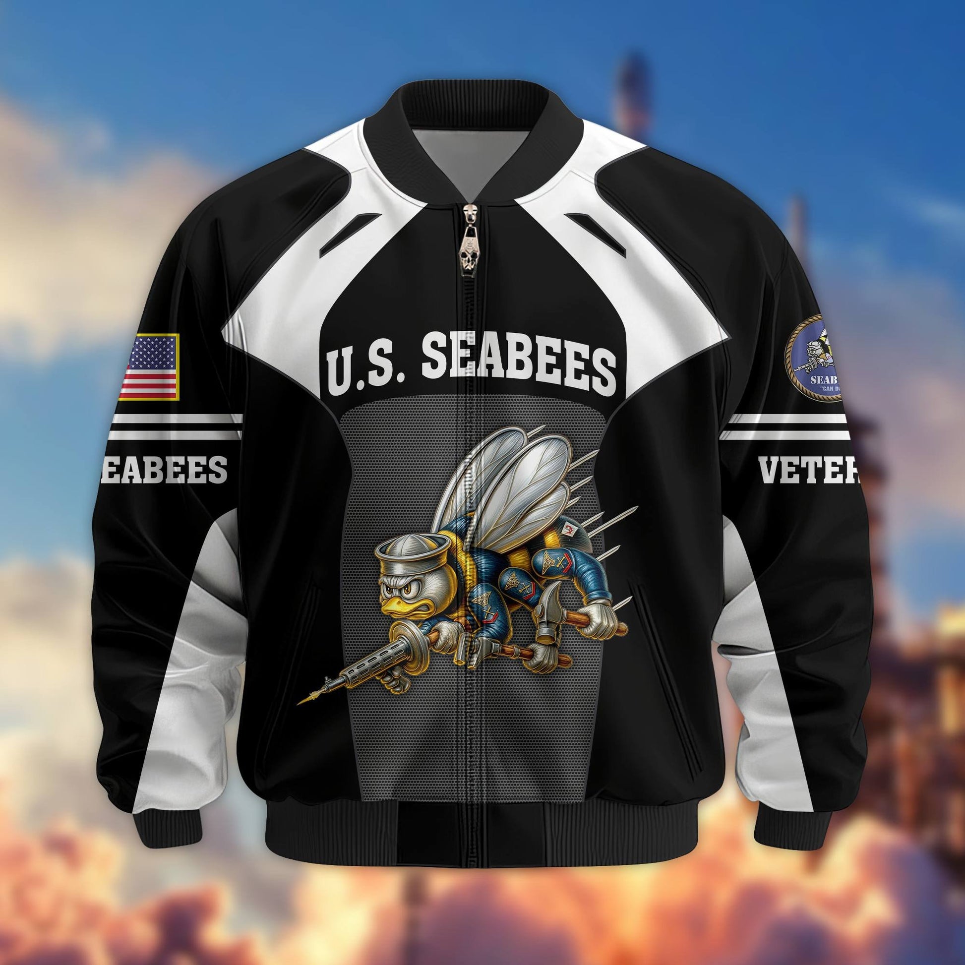 Premium US Veterans Bomber Jacket BPHN200811, Gifts For US Veterans, Gifts On Father's Day, Veterans Day.