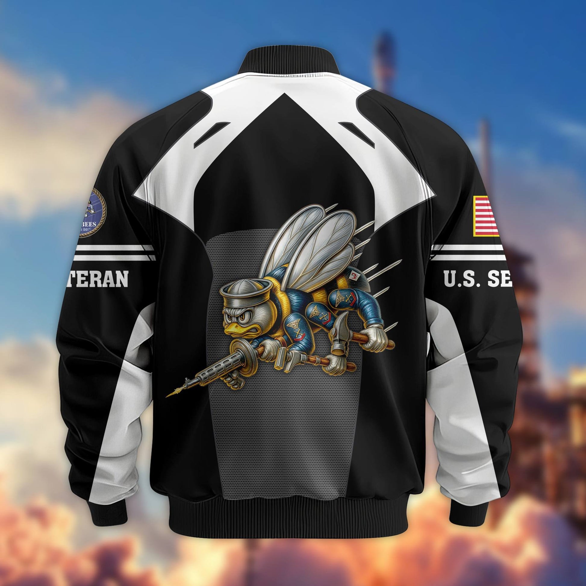 Premium US Veterans Bomber Jacket BPHN200811, Gifts For US Veterans, Gifts On Father's Day, Veterans Day.