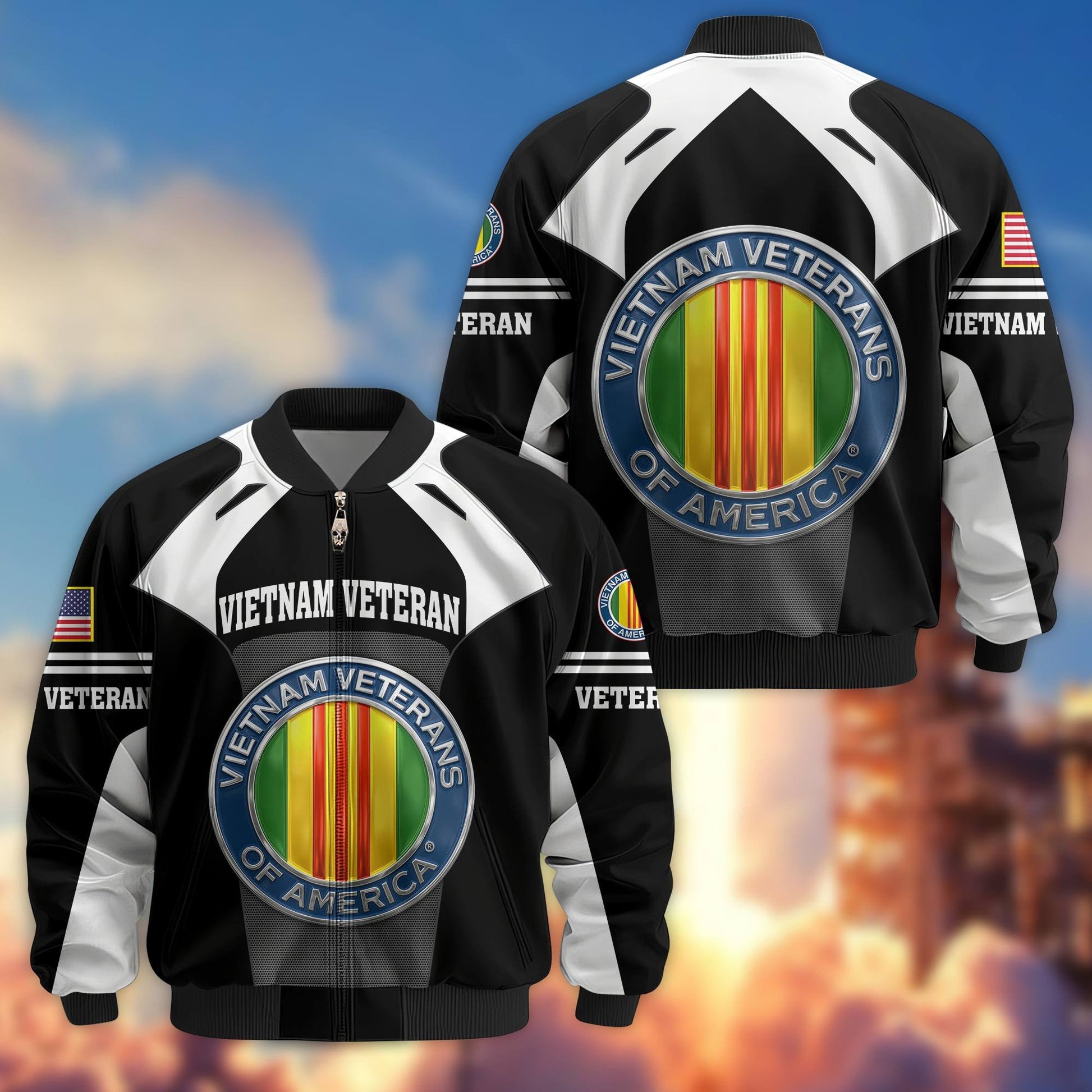 Premium US Veterans Bomber Jacket BPHN200811, Gifts For US Veterans, Gifts On Father's Day, Veterans Day.
