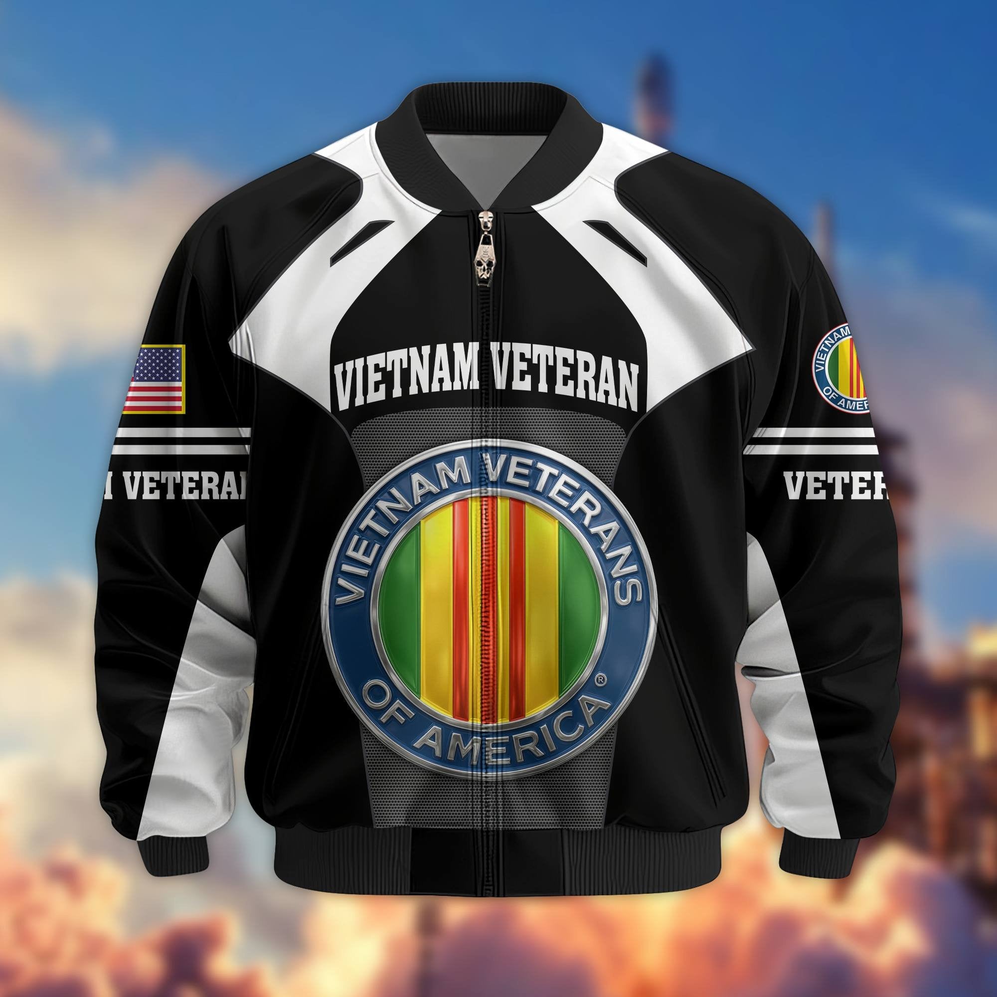 Premium US Veterans Bomber Jacket BPHN200811, Gifts For US Veterans, Gifts On Father's Day, Veterans Day.