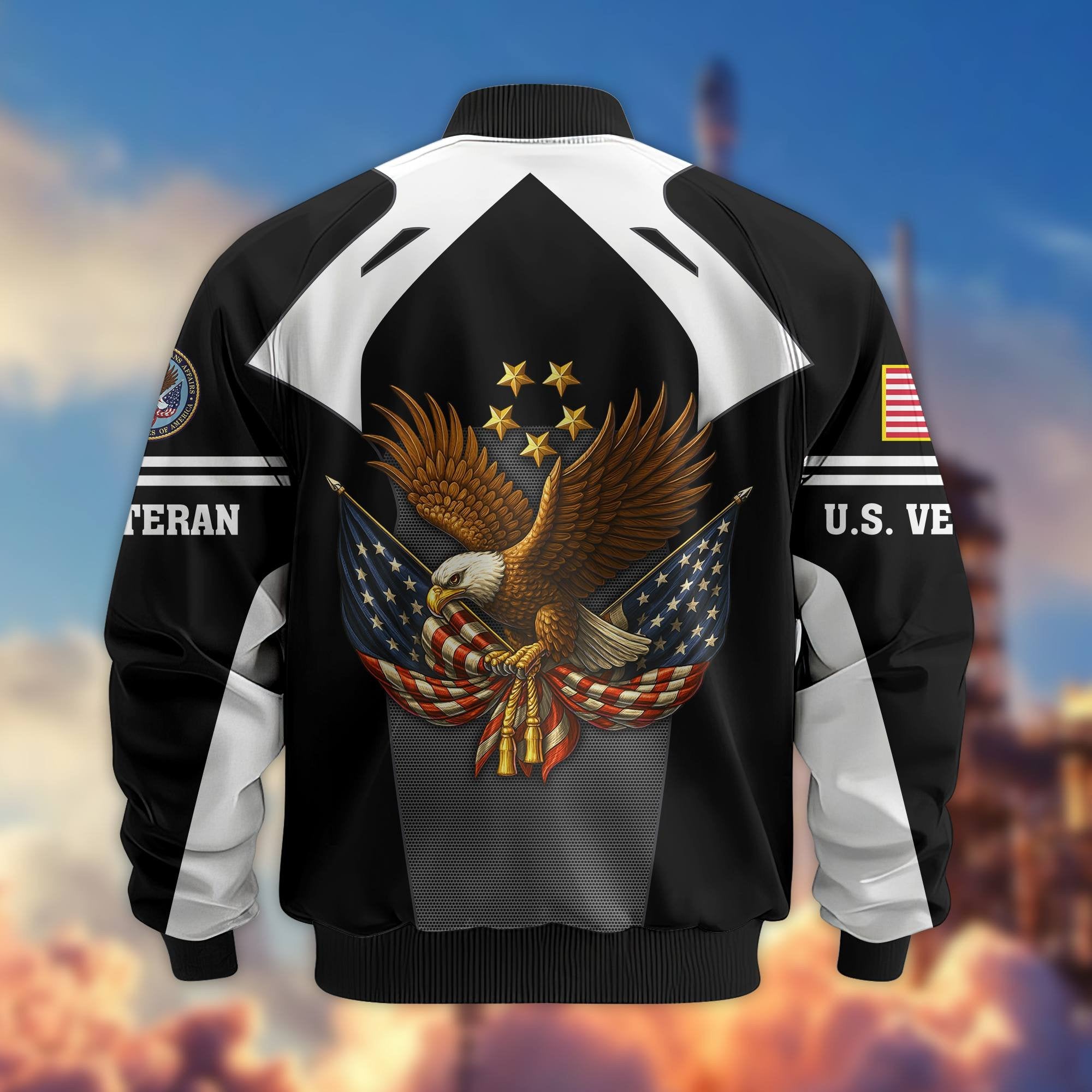 Premium US Veterans Bomber Jacket BPHN200811, Gifts For US Veterans, Gifts On Father's Day, Veterans Day.
