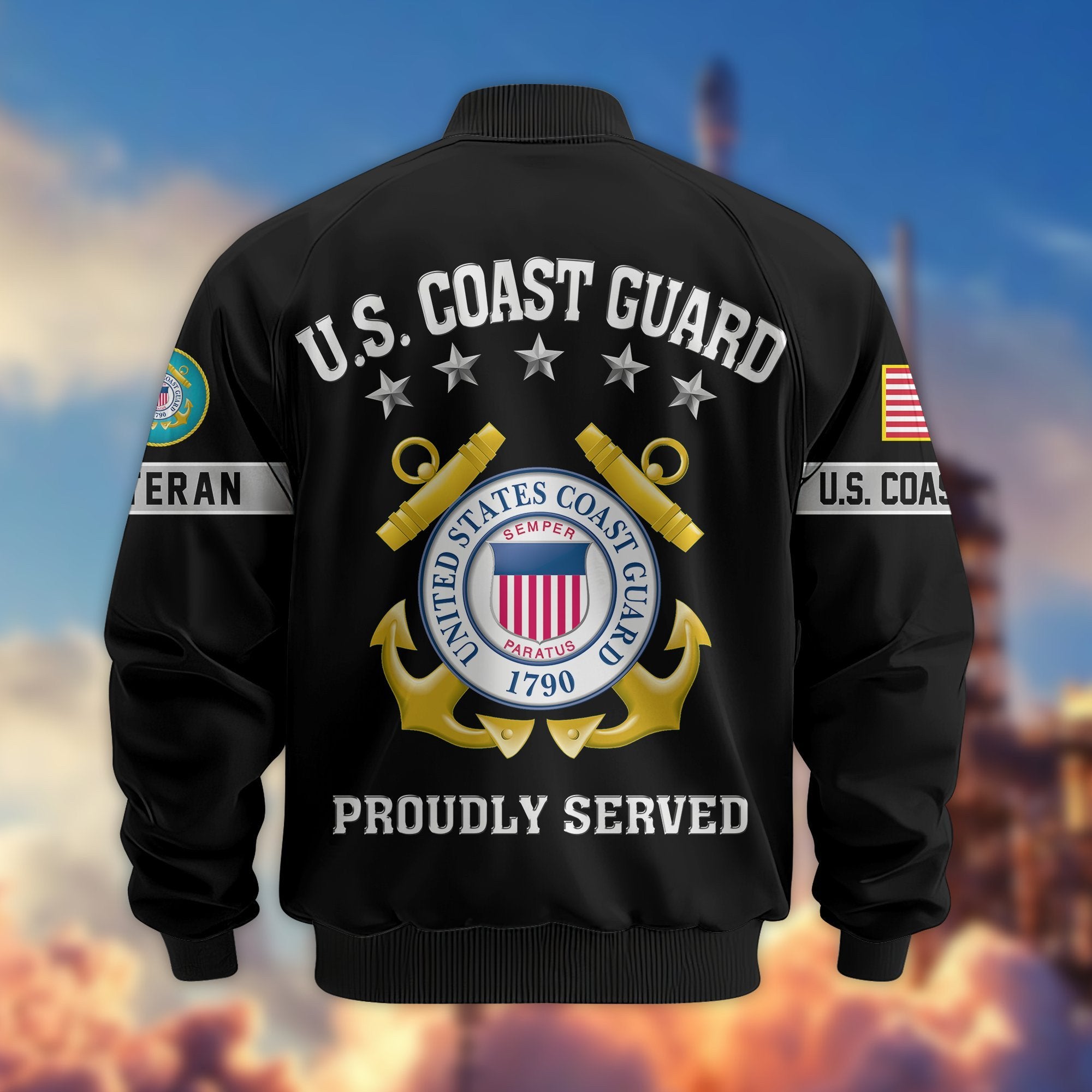Premium US Veterans Bomber Jacket BPHN190815, Gifts For US Veterans, Gifts On Father's Day, Veterans Day.