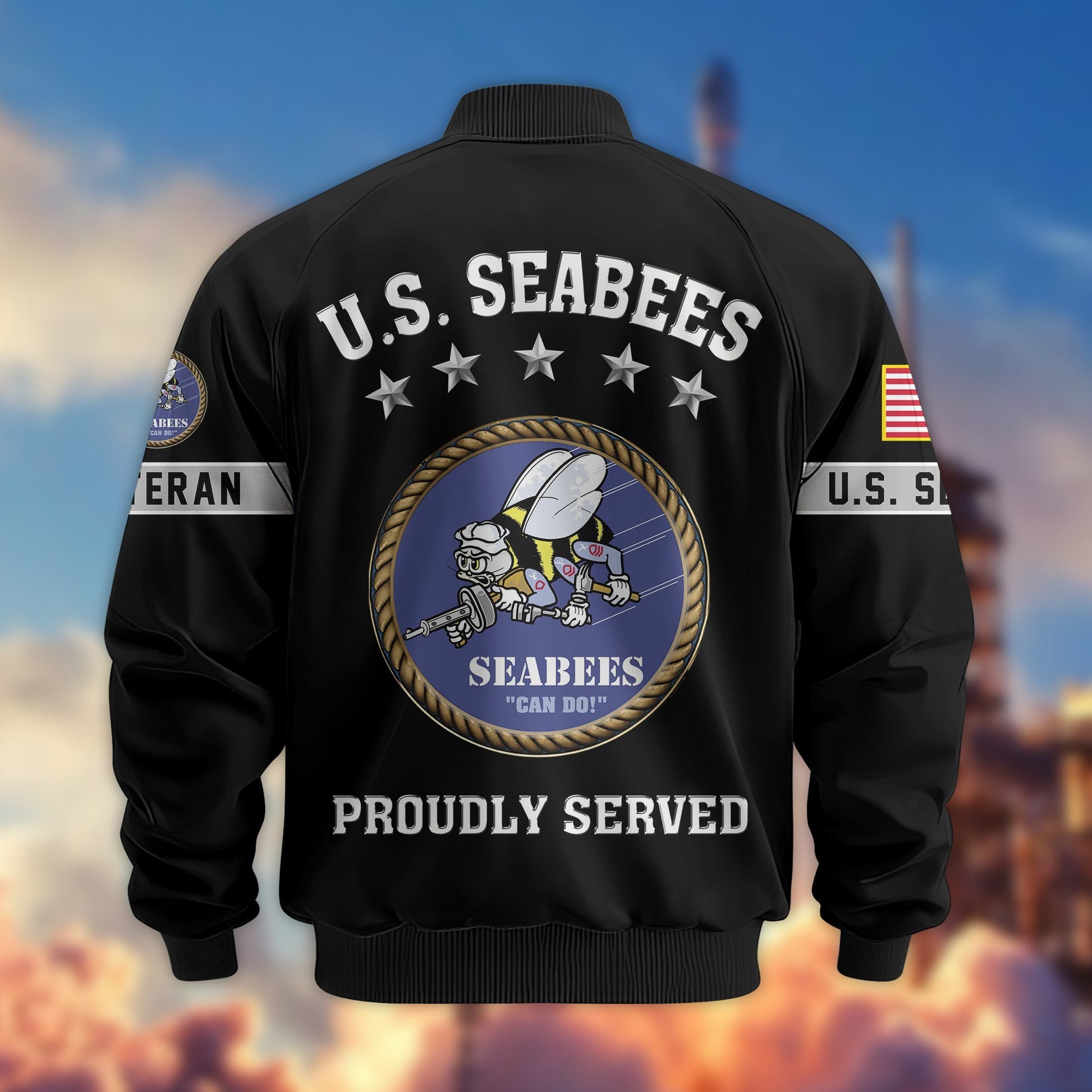 Premium US Veterans Bomber Jacket BPHN190815, Gifts For US Veterans, Gifts On Father's Day, Veterans Day.
