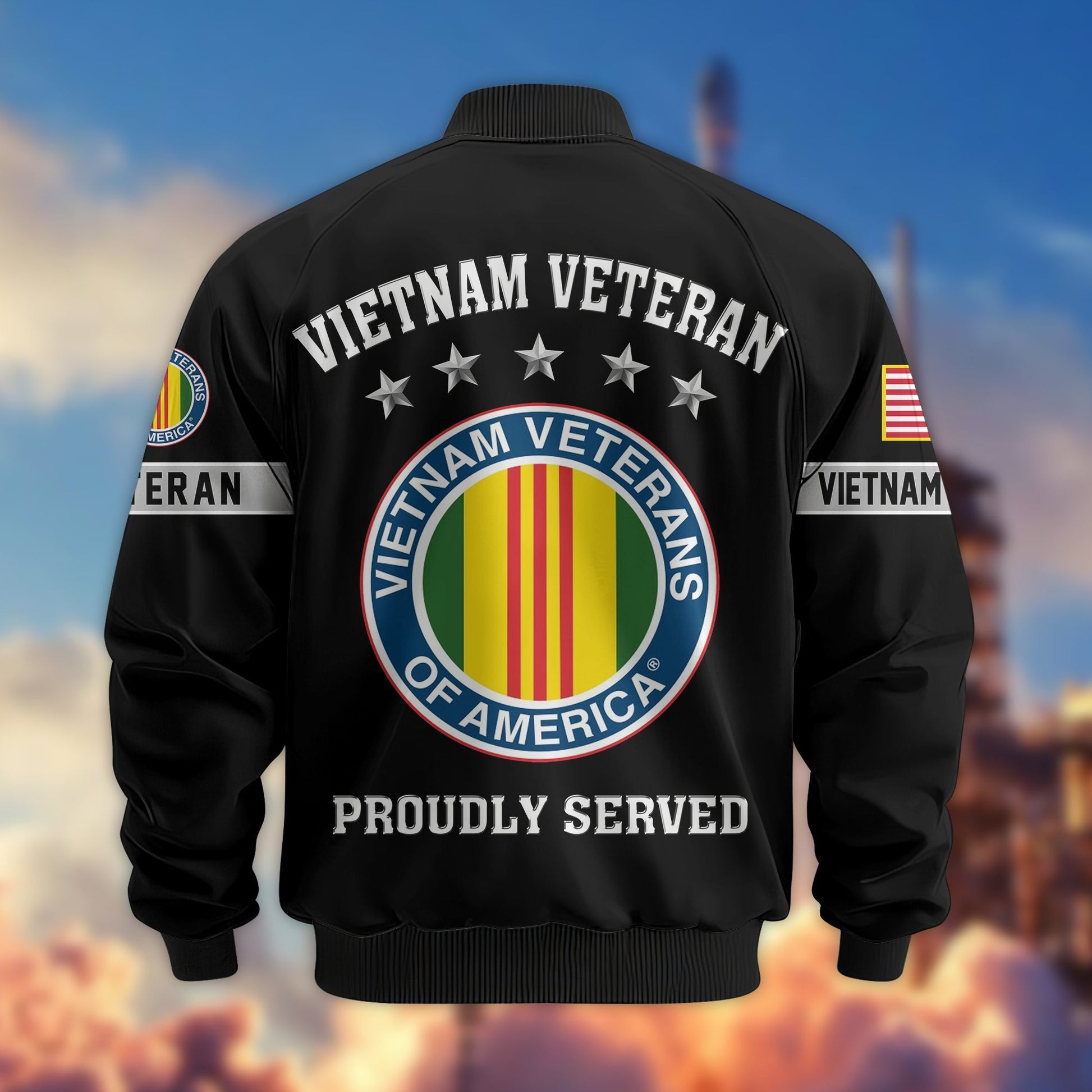 Premium US Veterans Bomber Jacket BPHN190815, Gifts For US Veterans, Gifts On Father's Day, Veterans Day.
