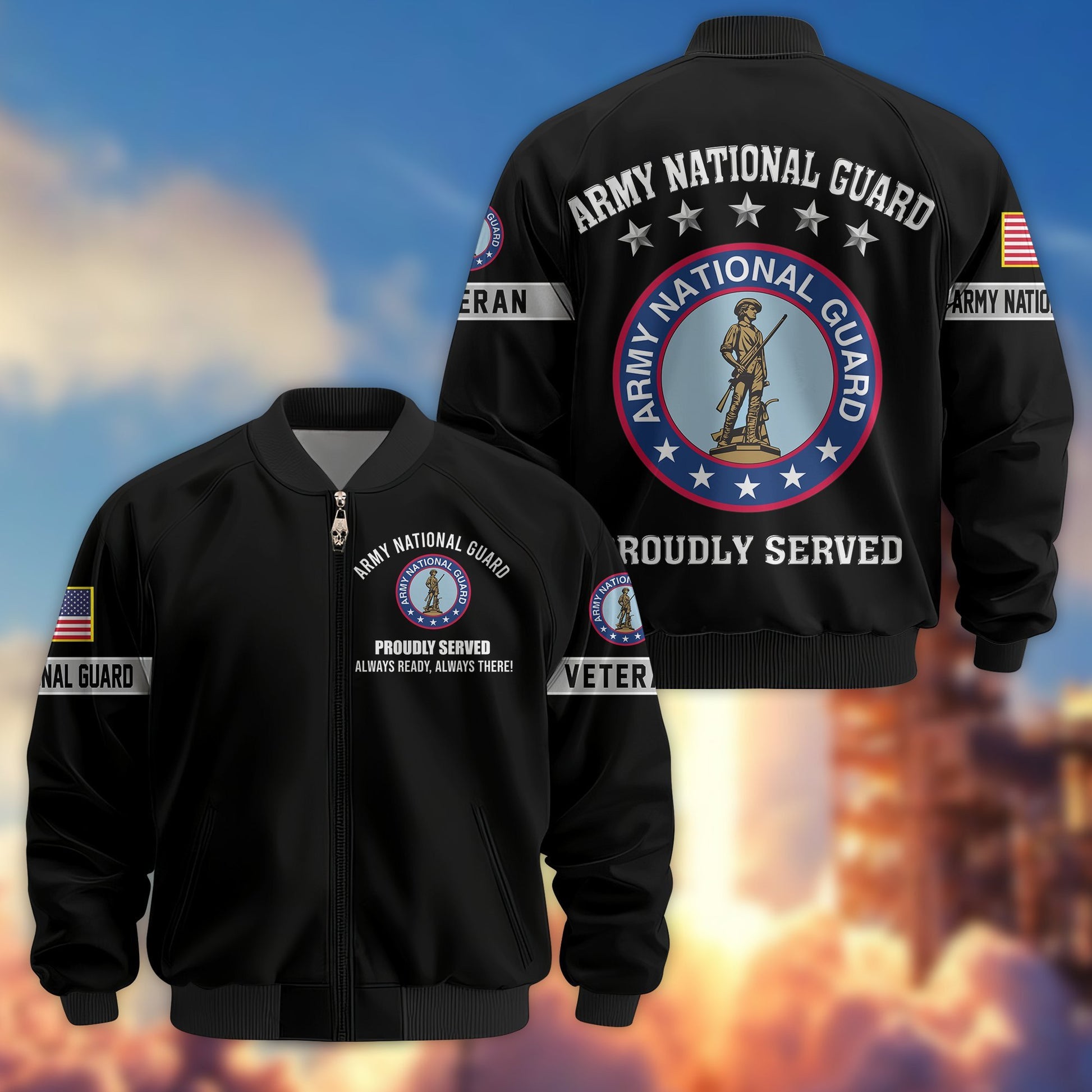 Premium US Veterans Bomber Jacket BPHN190815, Gifts For US Veterans, Gifts On Father's Day, Veterans Day.