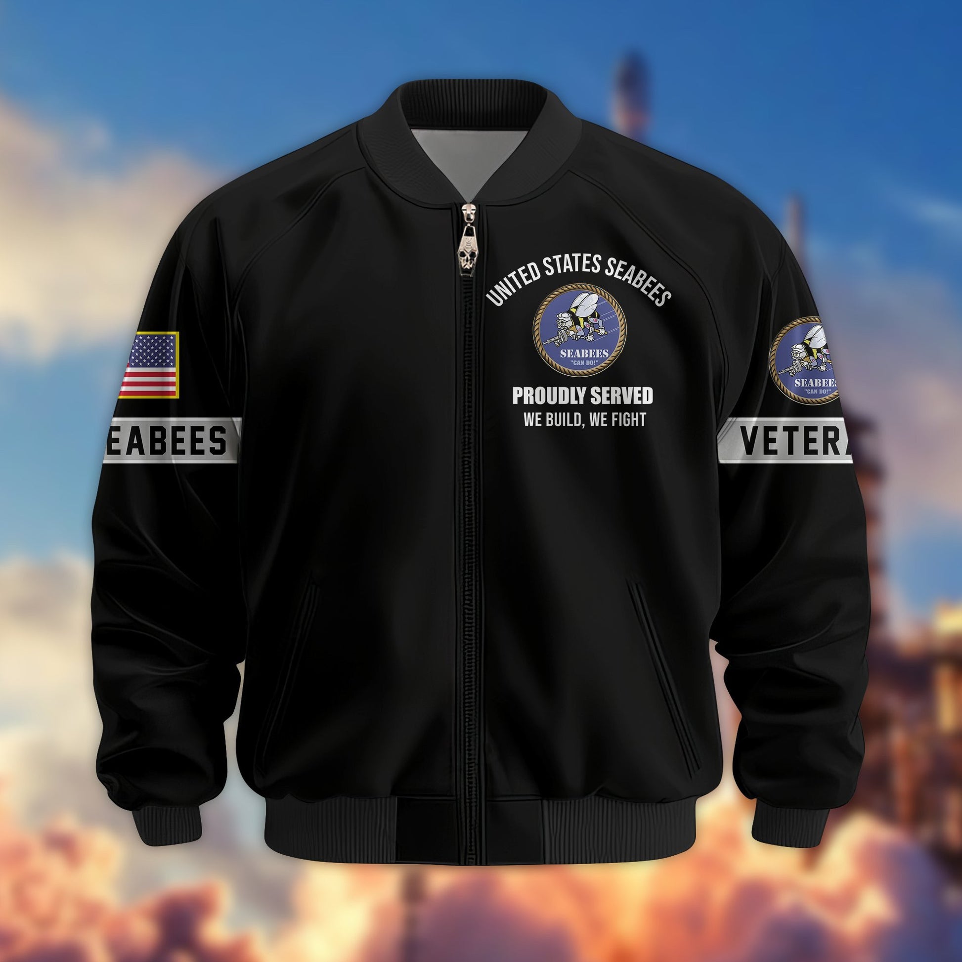 Premium US Veterans Bomber Jacket BPHN190815, Gifts For US Veterans, Gifts On Father's Day, Veterans Day.