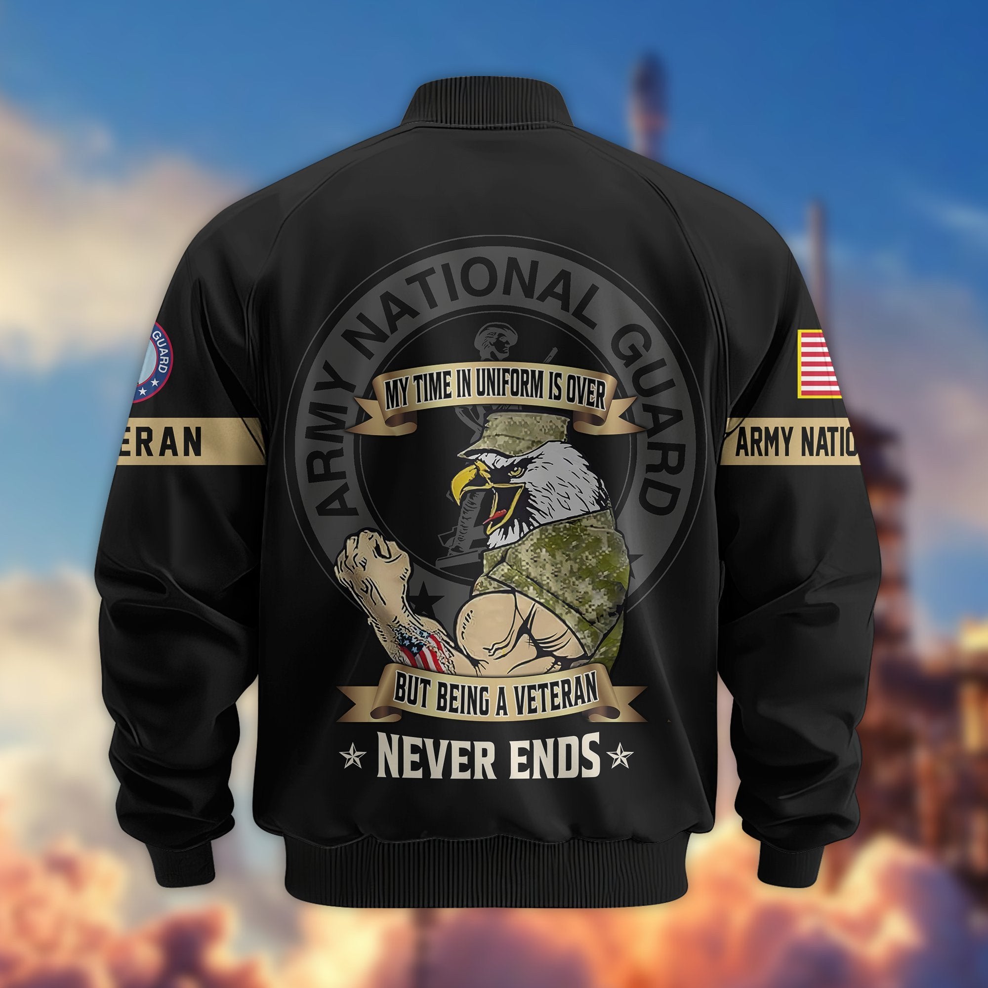 Premium US Veterans Bomber Jacket BPHN190812, Gifts For US Veterans, Gifts On Father's Day, Veterans Day.