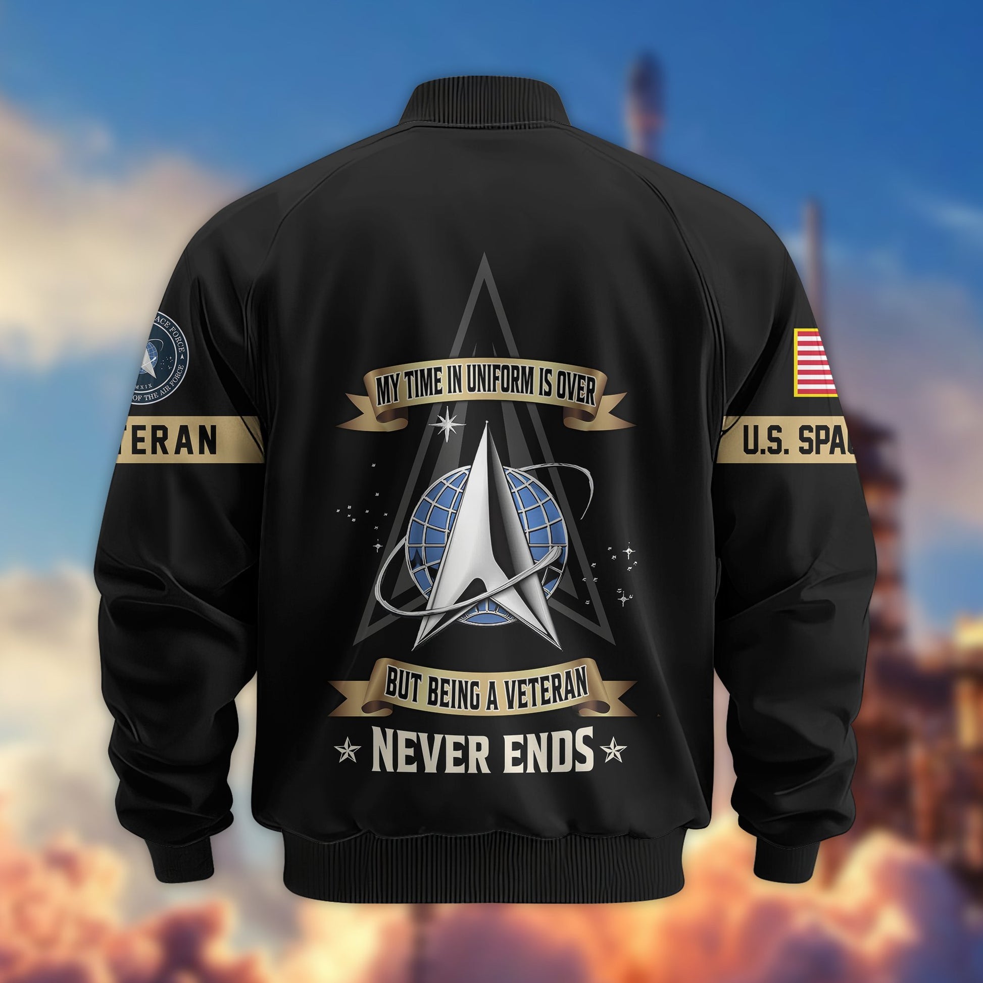 Premium US Veterans Bomber Jacket BPHN190812, Gifts For US Veterans, Gifts On Father's Day, Veterans Day.