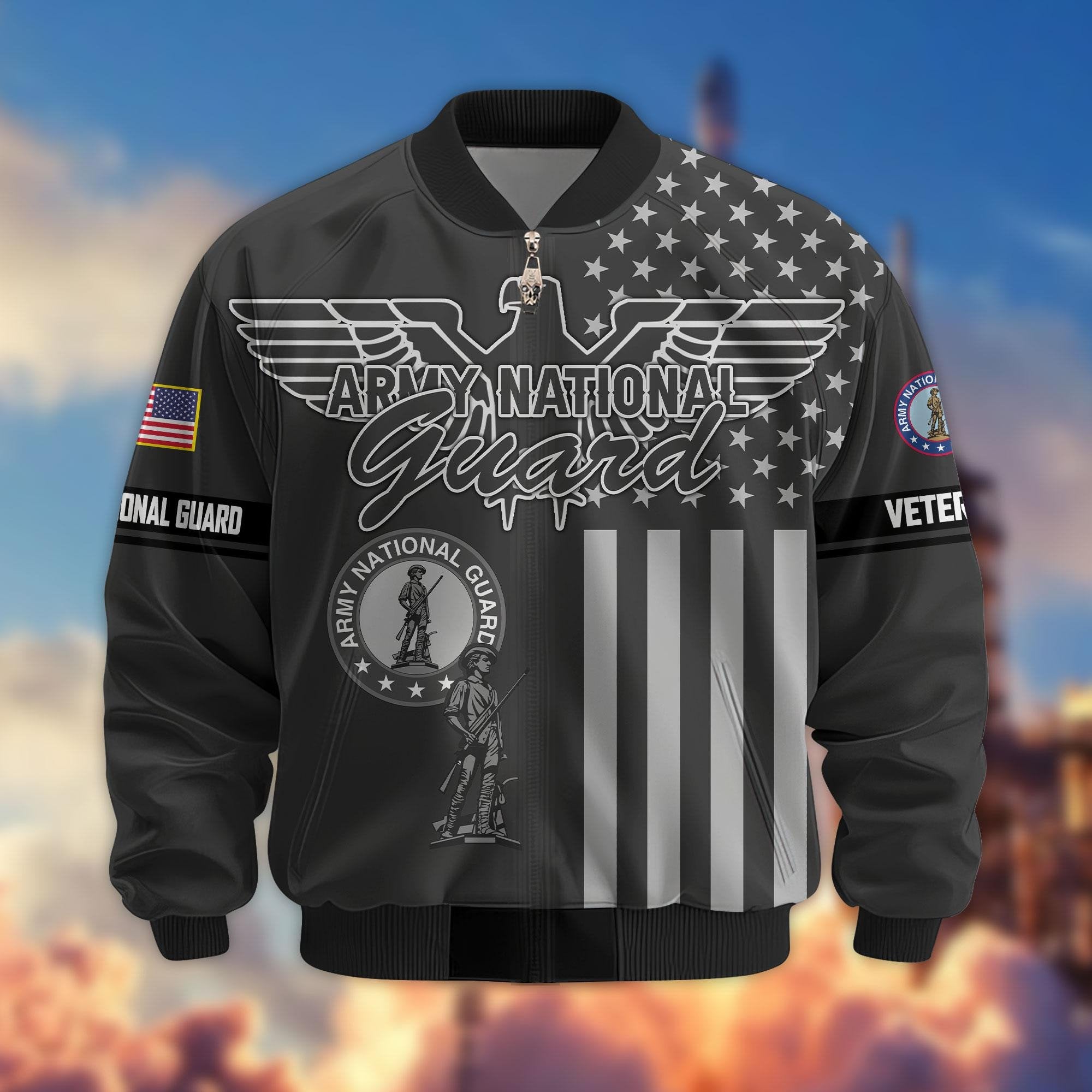Premium US Veterans Bomber Jacket ATTN100921, Gifts For US Veterans, Gifts On Father's Day, Veterans Day.