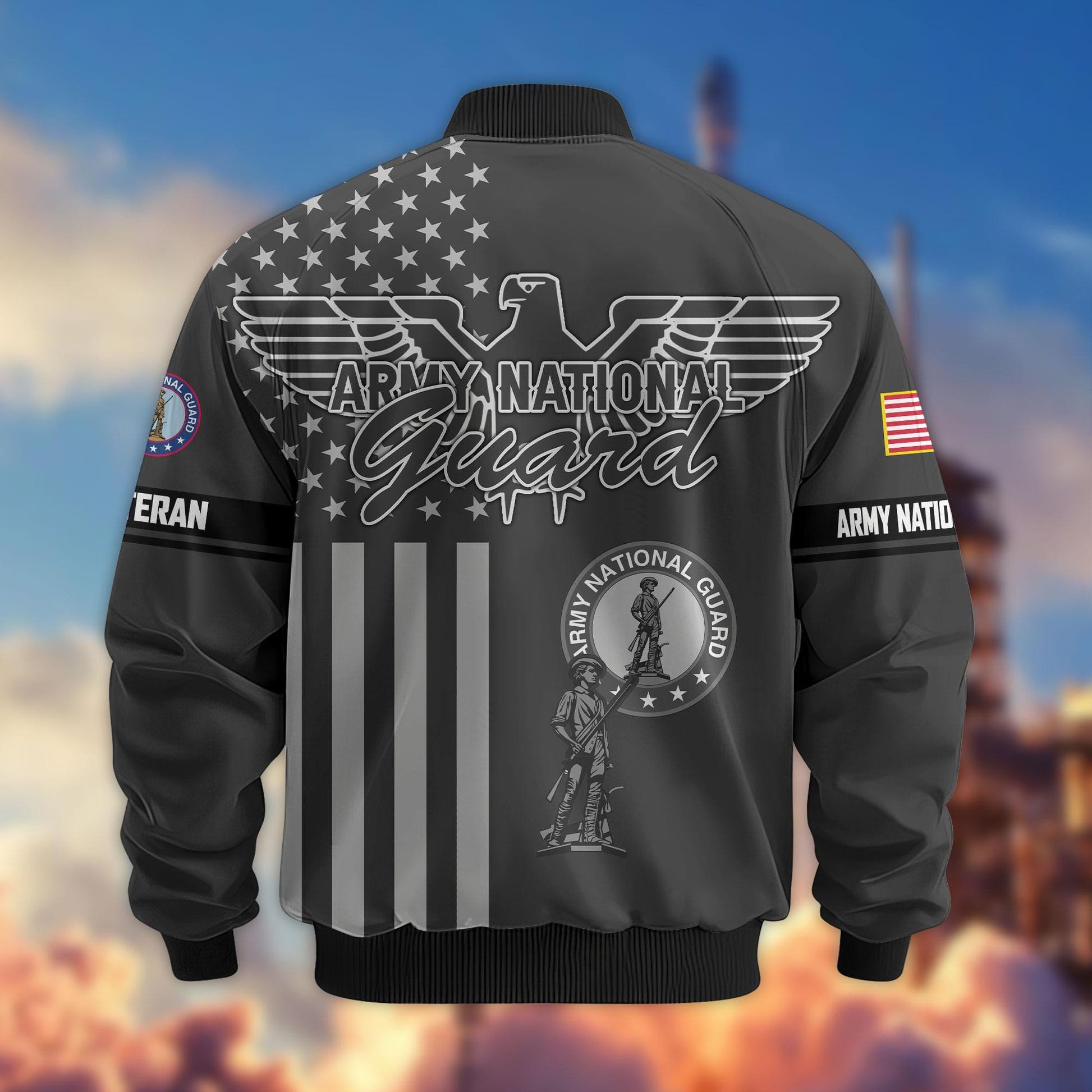 Premium US Veterans Bomber Jacket ATTN100921, Gifts For US Veterans, Gifts On Father's Day, Veterans Day.
