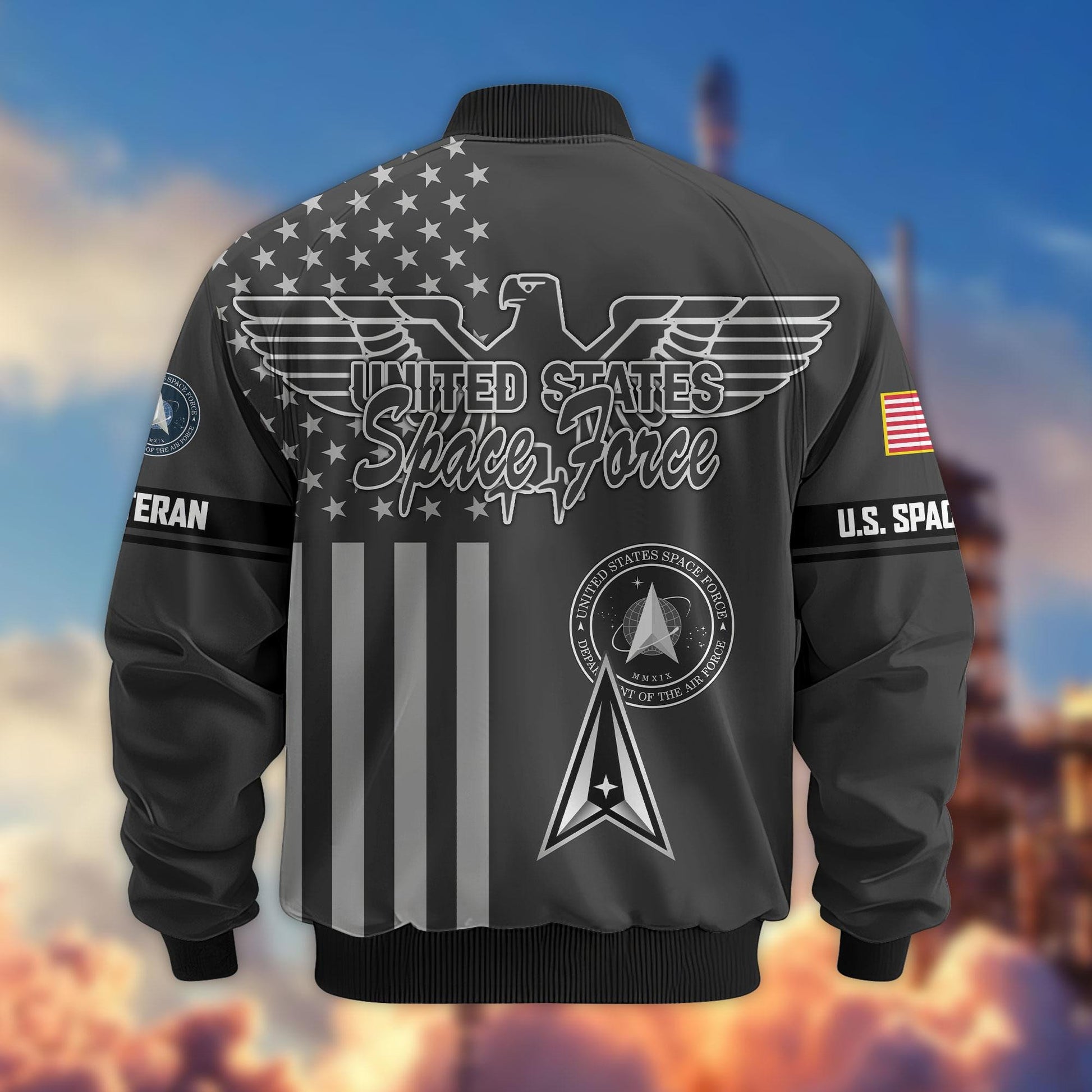 Premium US Veterans Bomber Jacket ATTN100921, Gifts For US Veterans, Gifts On Father's Day, Veterans Day.