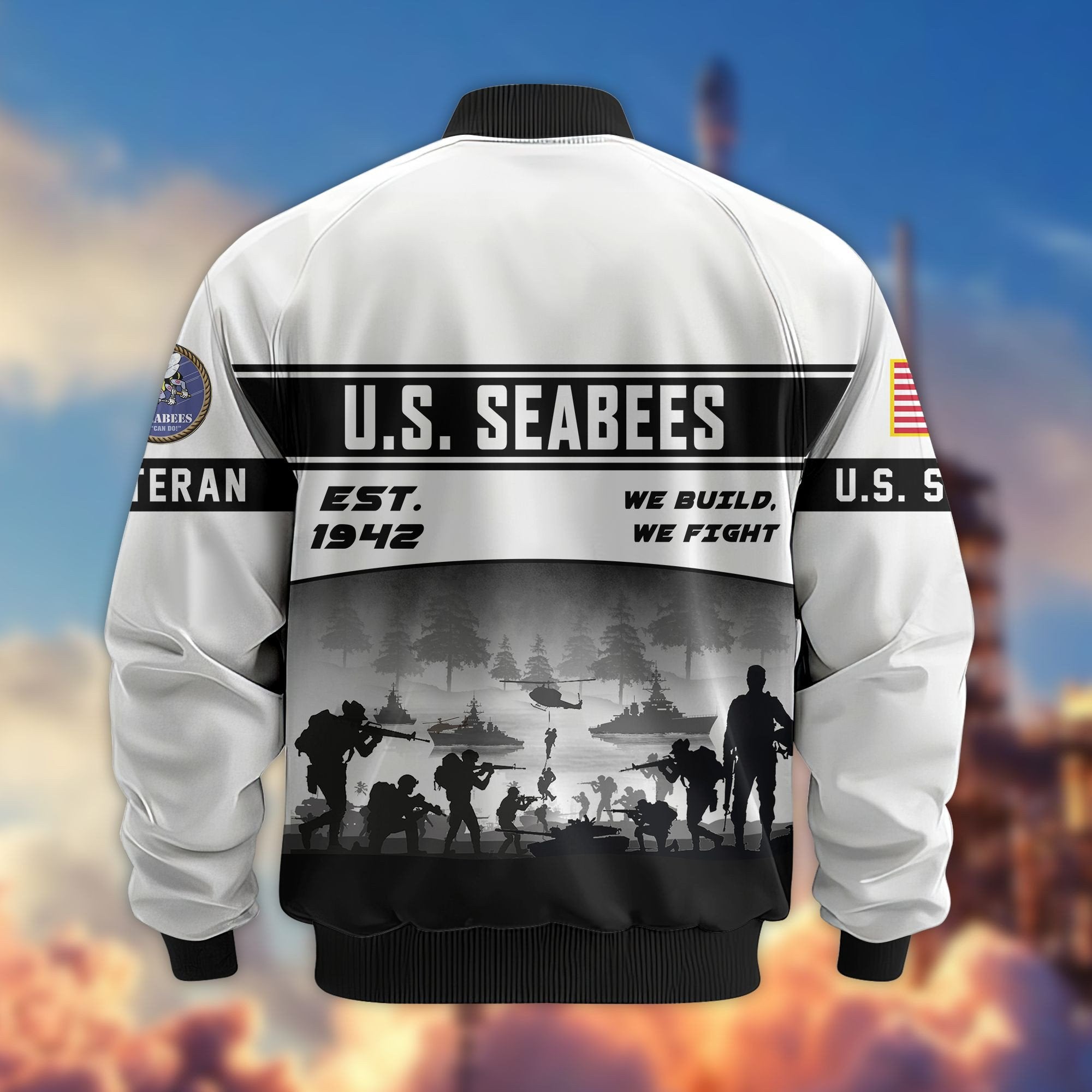 Premium US Veterans Bomber Jacket BPHN250915, Gifts For US Veterans, Gifts On Father's Day, Veterans Day.