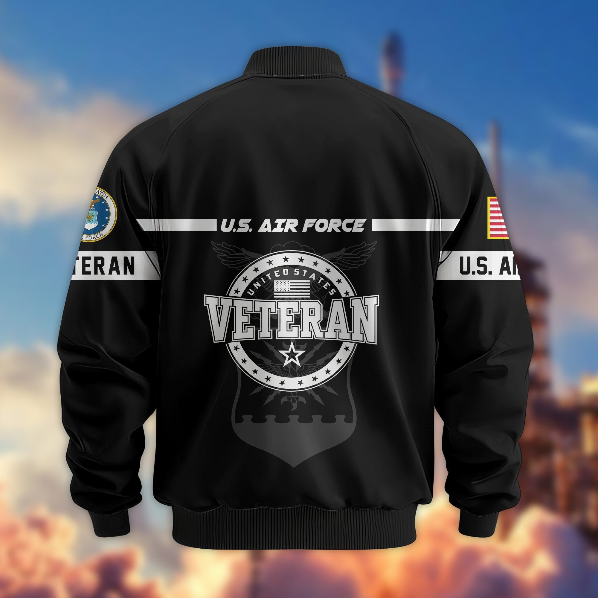 Premium US Veterans Bomber Jacket BPHN250913, Gifts For US Veterans, Gifts On Father's Day, Veterans Day.