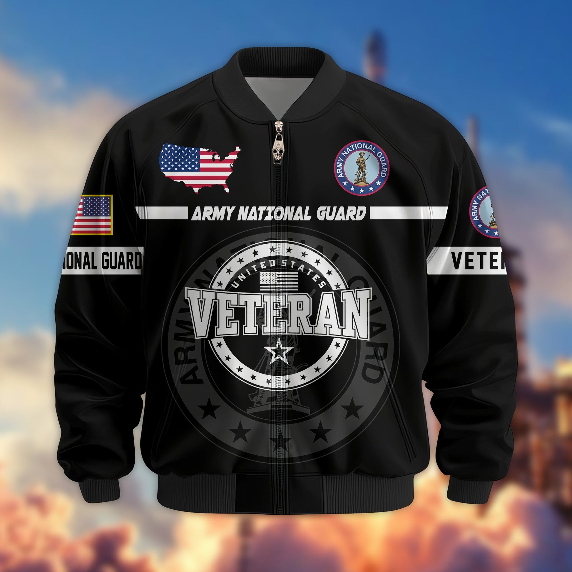 Premium US Veterans Bomber Jacket BPHN250913, Gifts For US Veterans, Gifts On Father's Day, Veterans Day.