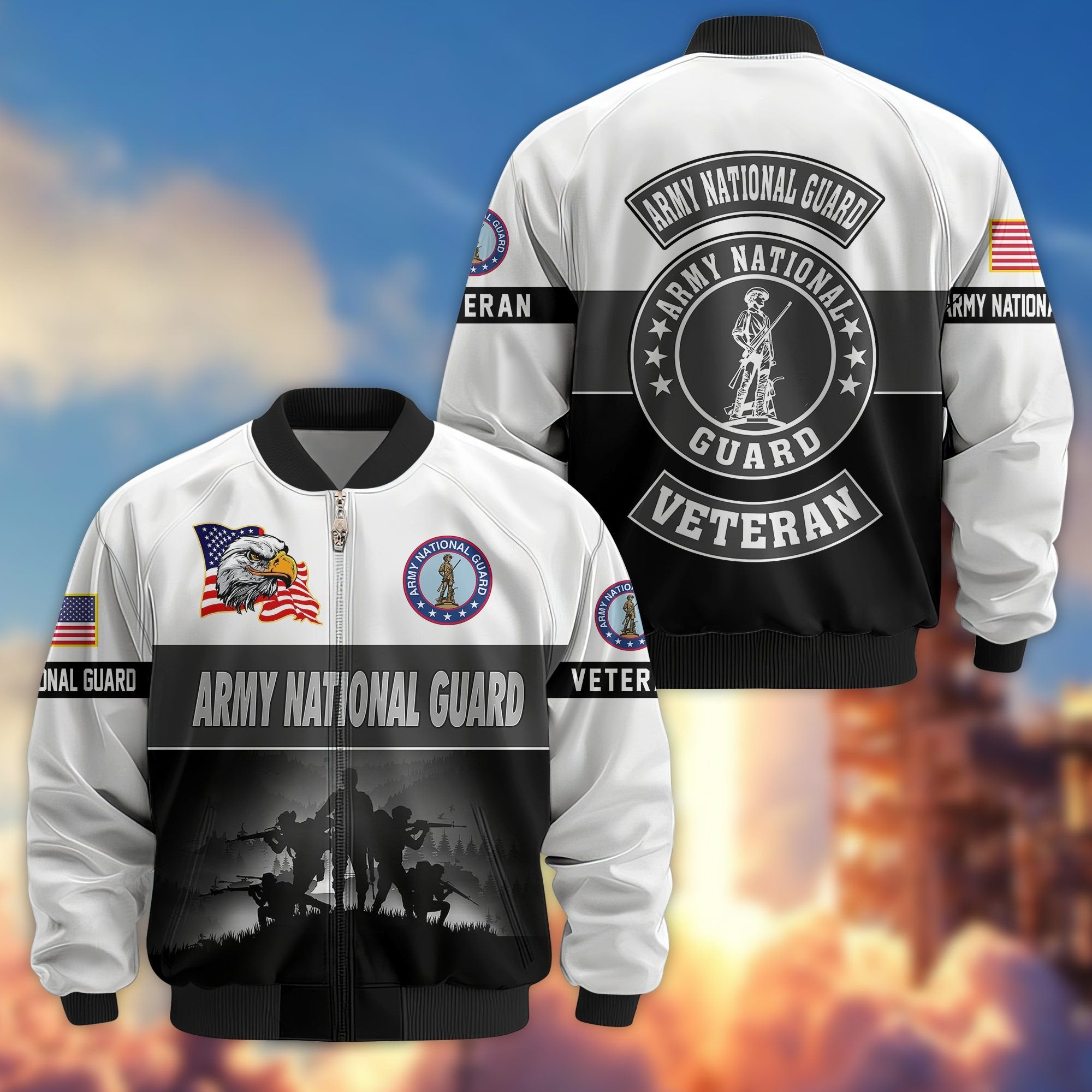 Premium US Veterans Bomber Jacket BPHN180913, Gifts For US Veterans, Gifts On Father's Day, Veterans Day.