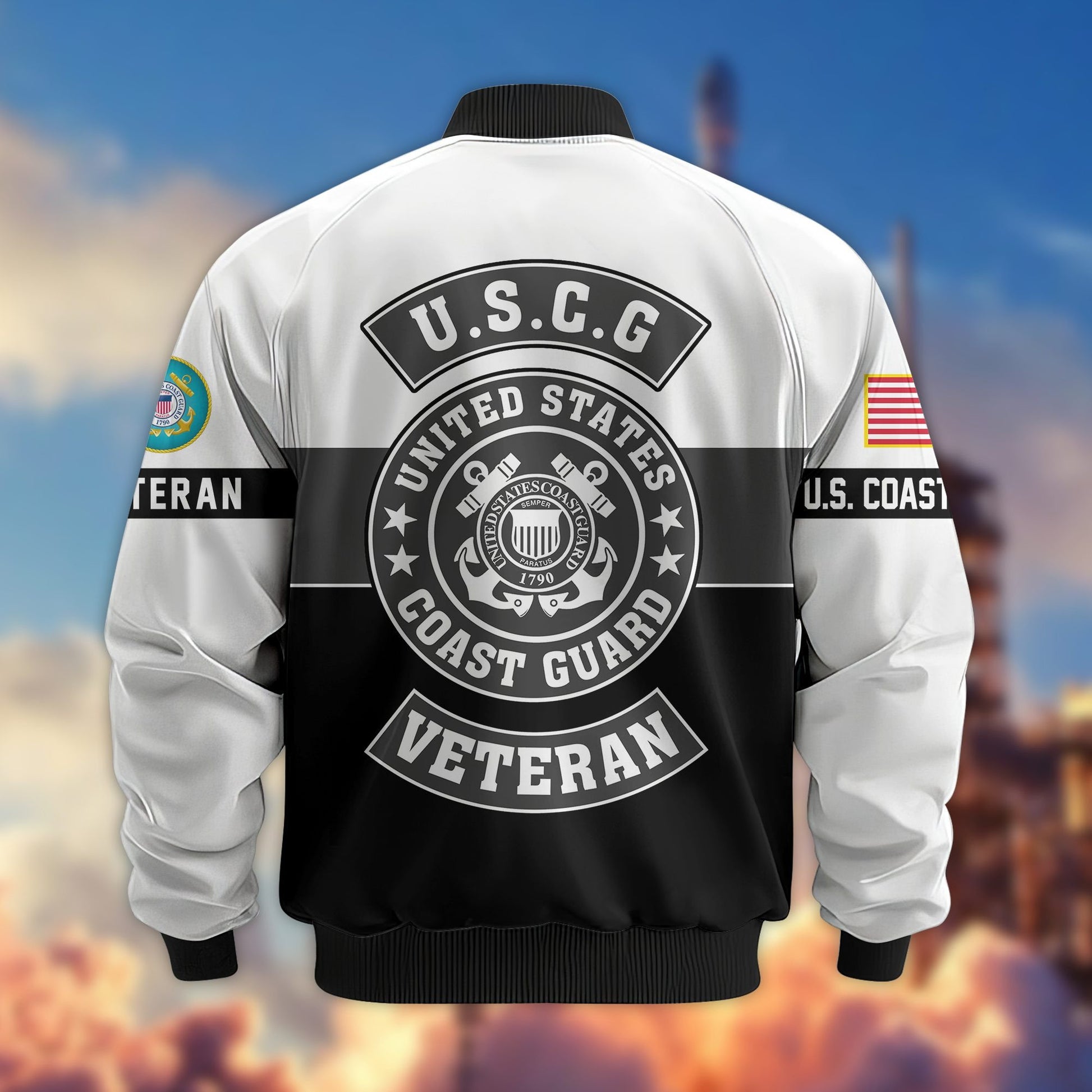 Premium US Veterans Bomber Jacket BPHN180913, Gifts For US Veterans, Gifts On Father's Day, Veterans Day.