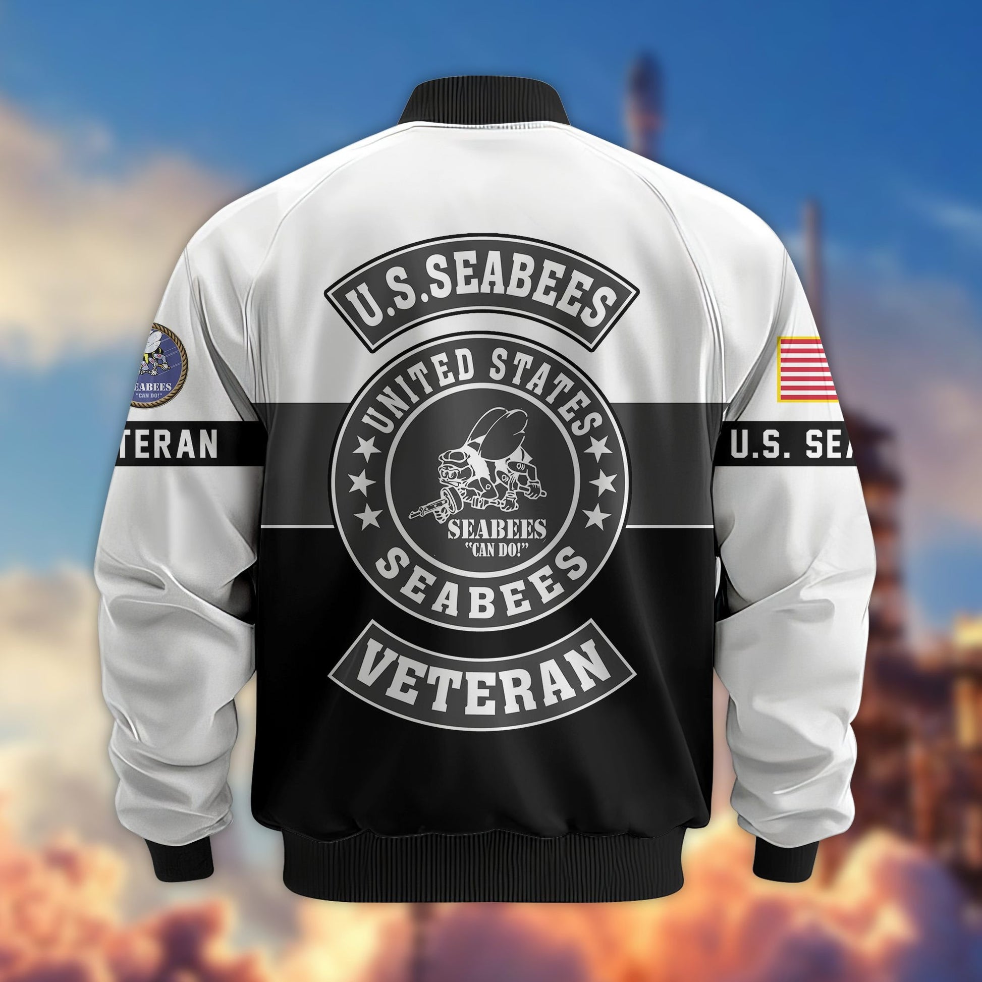 Premium US Veterans Bomber Jacket BPHN180913, Gifts For US Veterans, Gifts On Father's Day, Veterans Day.