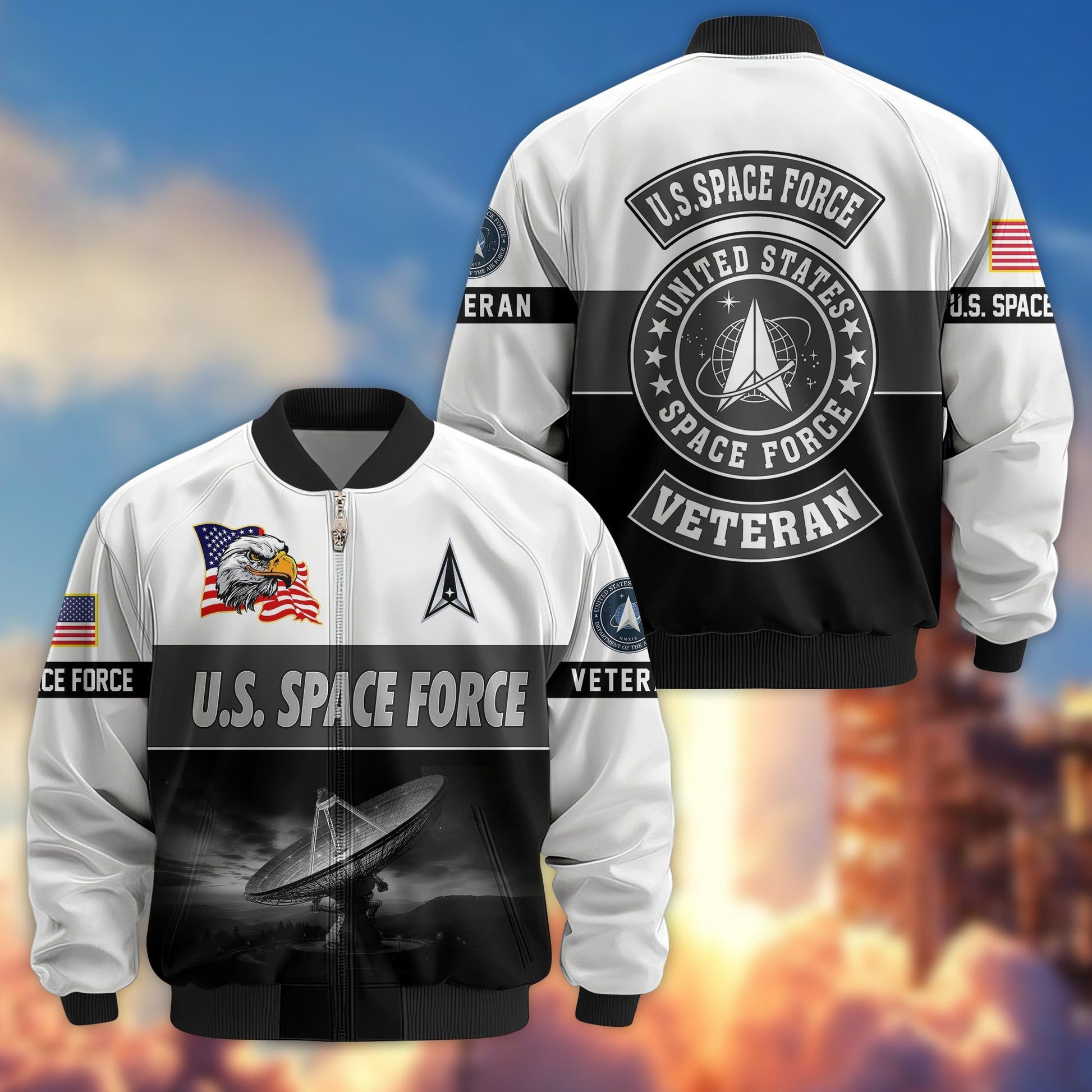 Premium US Veterans Bomber Jacket BPHN180913, Gifts For US Veterans, Gifts On Father's Day, Veterans Day.