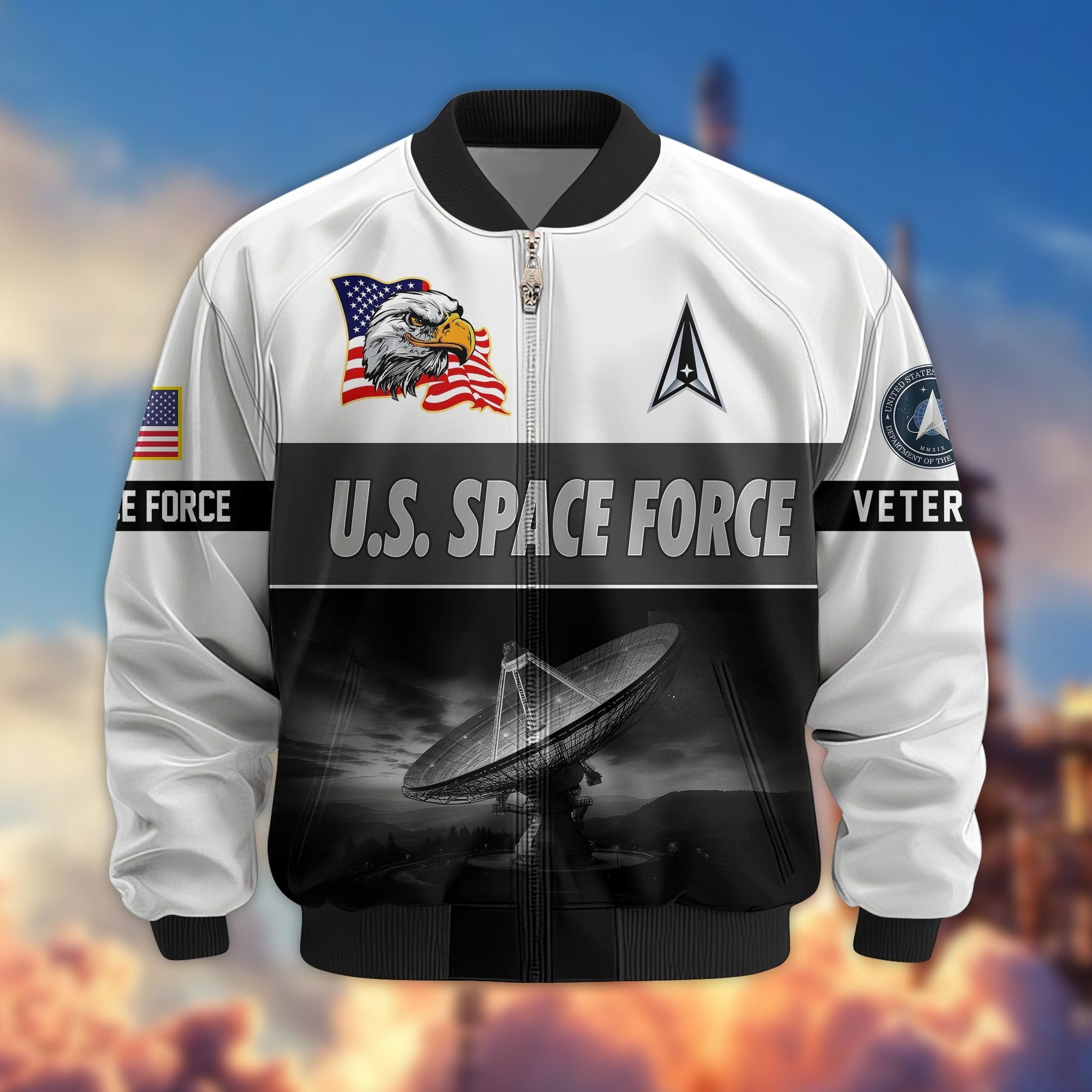 Premium US Veterans Bomber Jacket BPHN180913, Gifts For US Veterans, Gifts On Father's Day, Veterans Day.