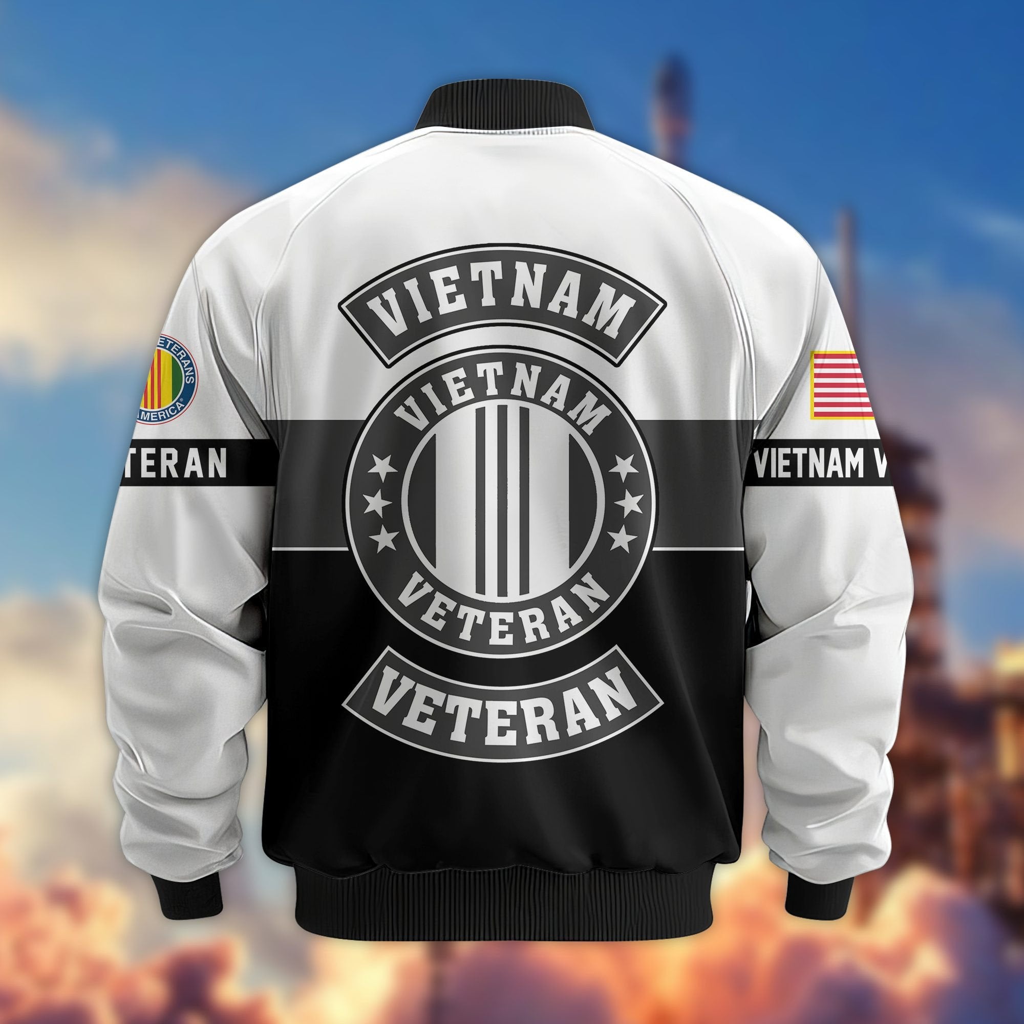 Premium US Veterans Bomber Jacket BPHN180913, Gifts For US Veterans, Gifts On Father's Day, Veterans Day.