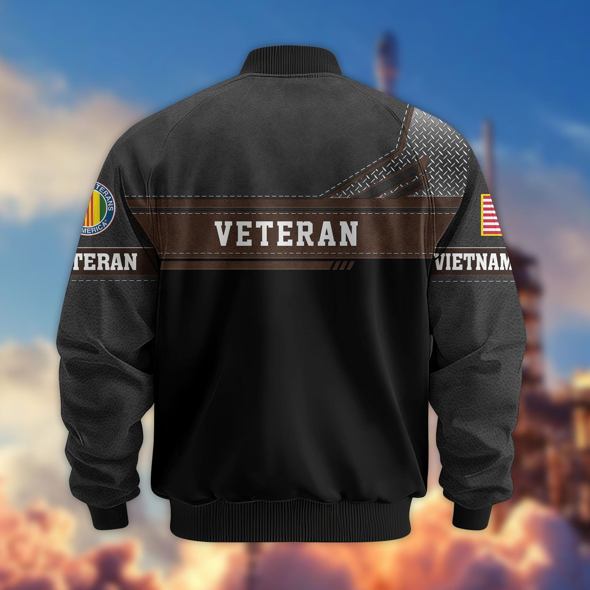 Premium US Veterans Bomber Jacket BPHN040914, Gifts For US Veterans, Gifts On Father's Day, Veterans Day.