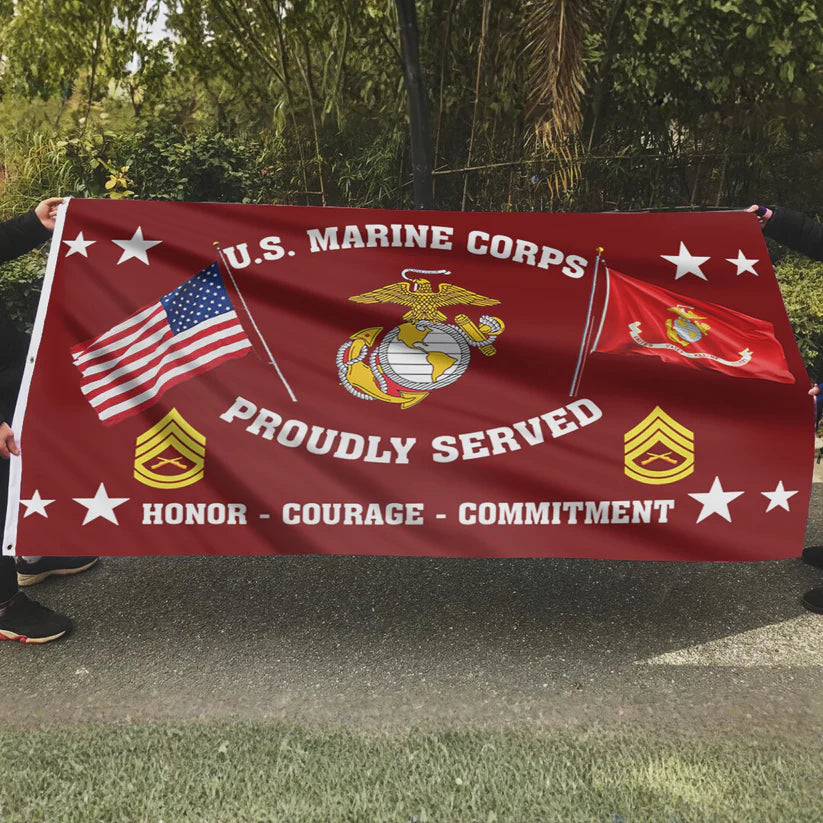 United States Marine Corps  Proudly Served  Flag