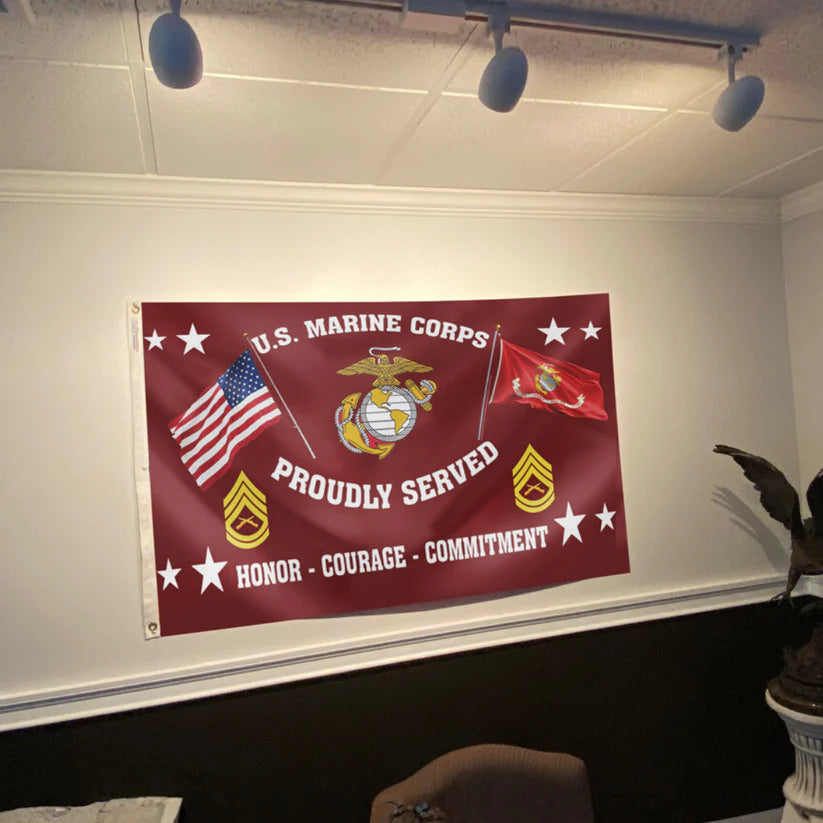 United States Marine Corps  Proudly Served  Flag