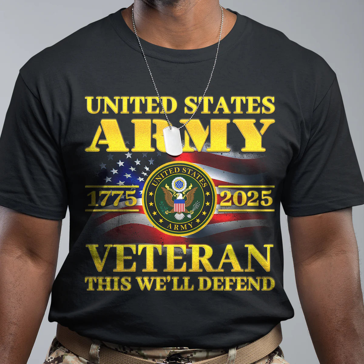 US Army 1775 - 2025 Veteran This We'll Defend Front T-Shirt
