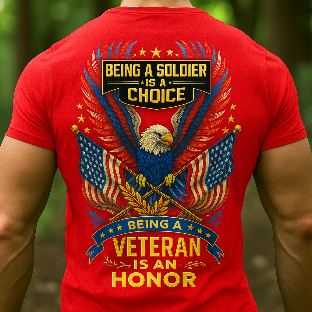 PATRIOTIC EAGLE TEE - BEING A VETERAN IS AN HONOR